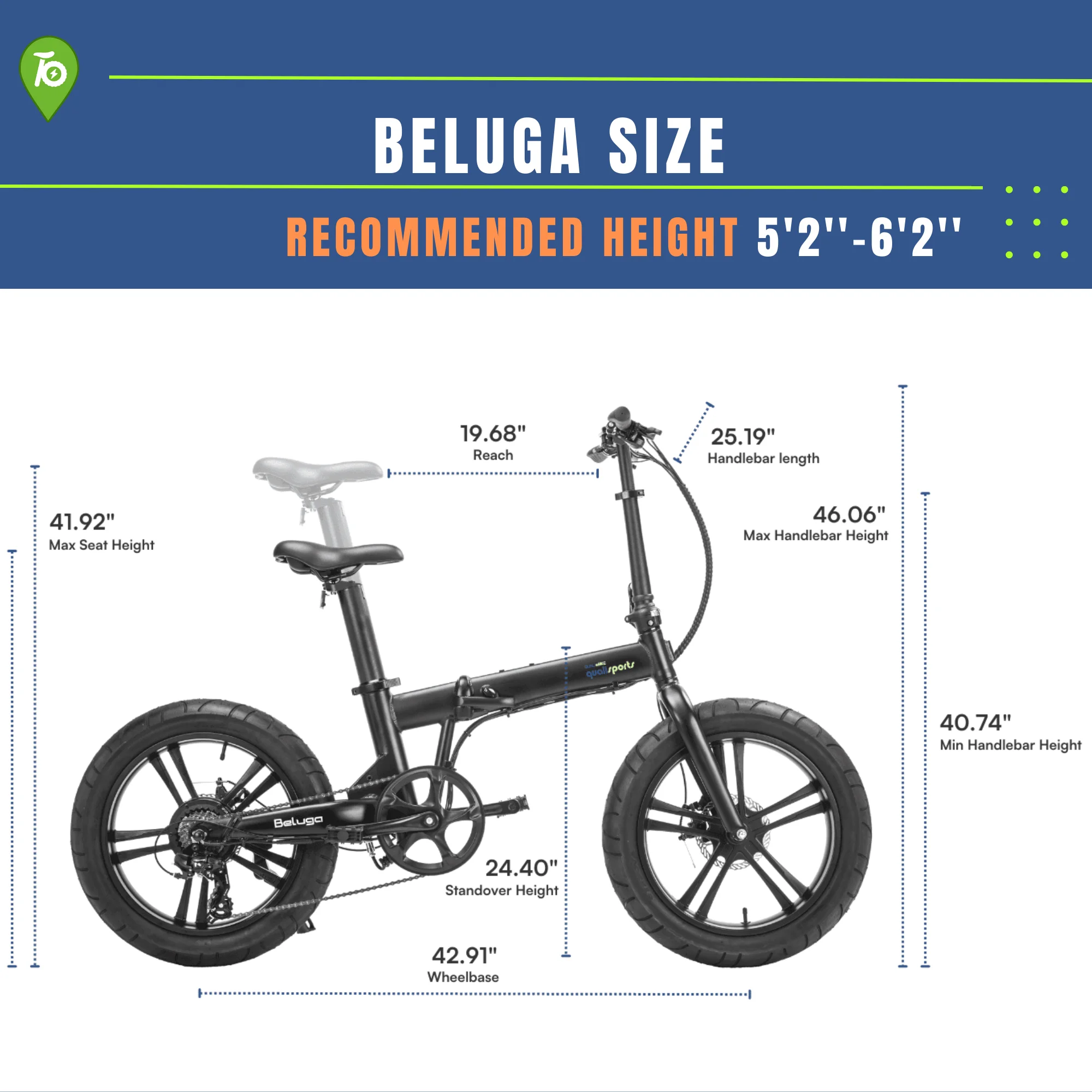 Qualisports Foldable Ebike for Adults, 500W with Removable Battery, 48V 10.5Ah Fat Tire Electric Bicycle, 7-Speed - Womvr