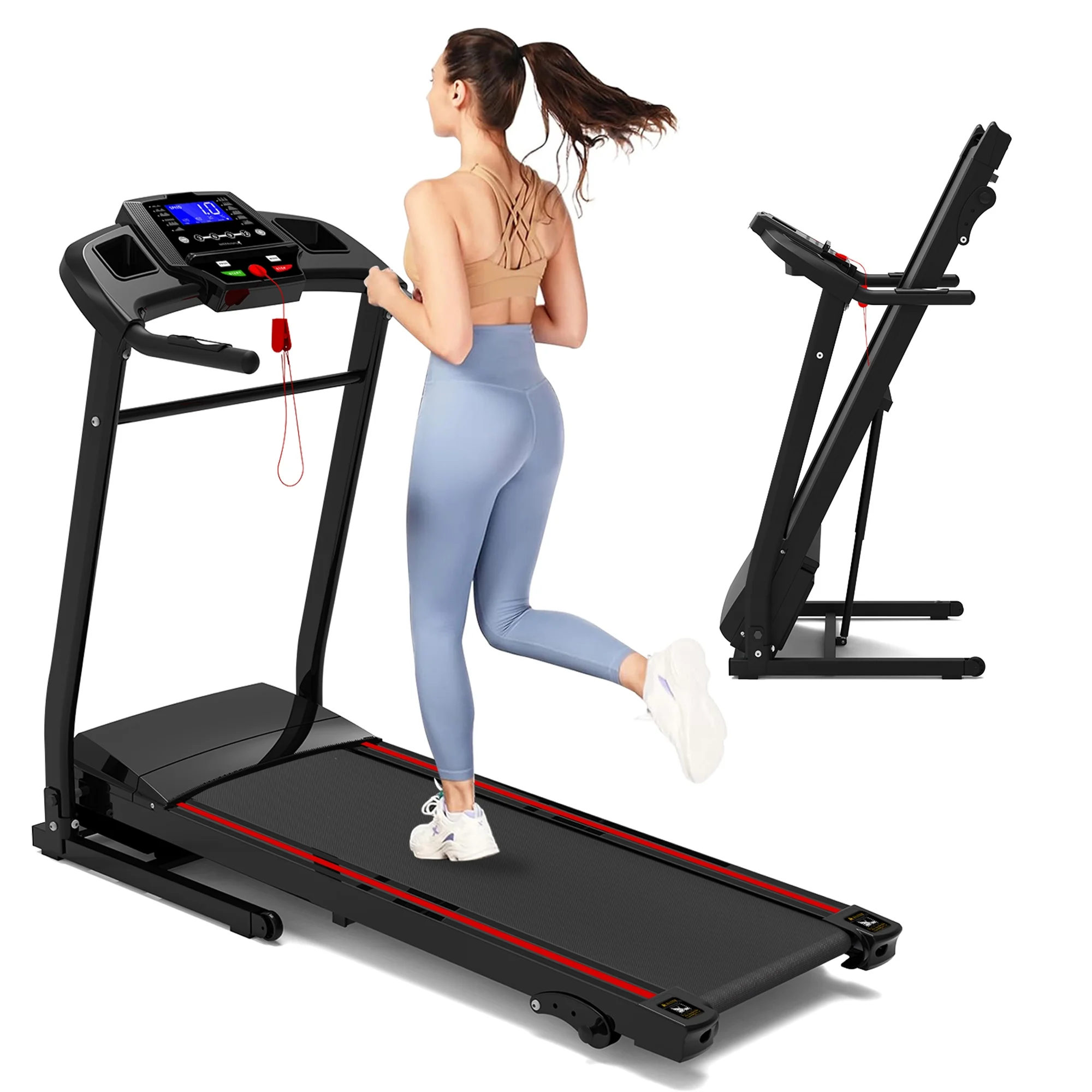Aukfa Folding Treadmill with Incline, 265 lbs Capacity, 7.5 mph Max Speed for Home Gym Workout - Womvr