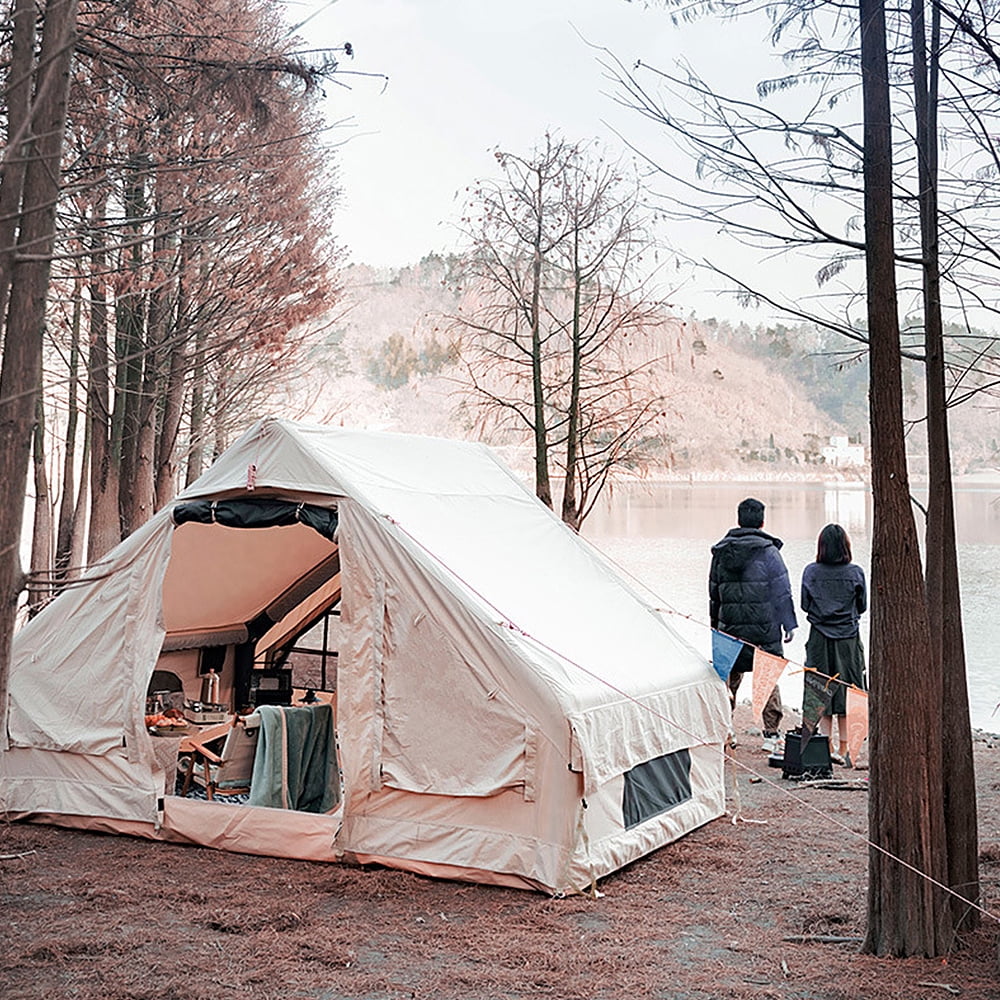 Vistreck Inflatable Camping Tent with Pump, Glamping Tents, Easy Setup 4 Season Waterproof Windproof Outdoor Blow Up Tent, Suitable for 3-8 people - Womvr