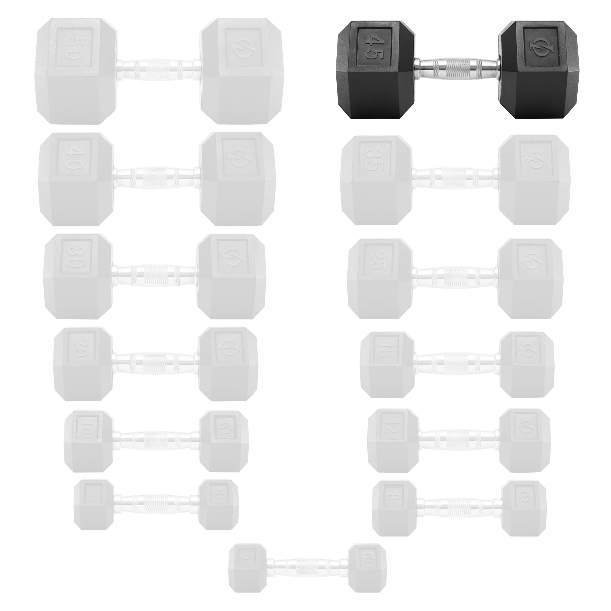 Philosophy Gym Rubber Coated Hex Dumbbell Hand Weights, 45 lb Pair - Womvr