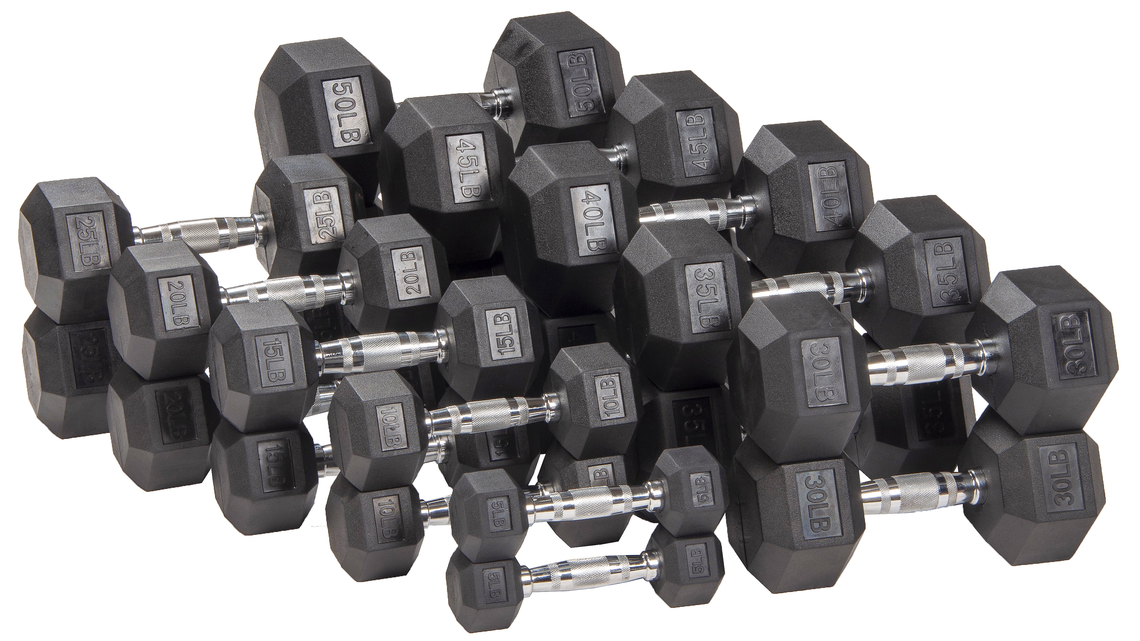 BalanceFrom Rubber Encased Hex Dumbbell, 40LBs, Single - Womvr