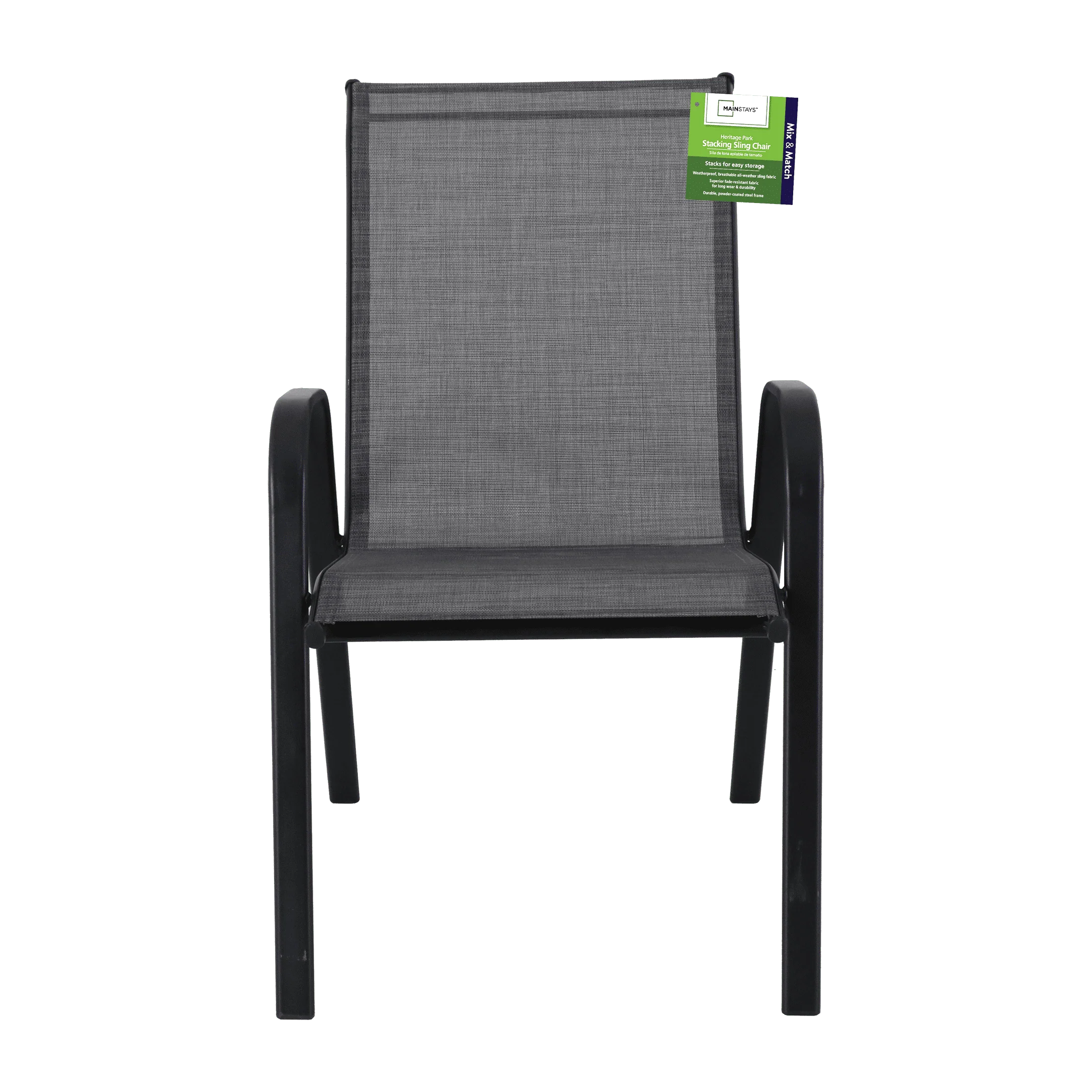 Mainstays Heritage Park Steel Stacking Chair (1 Pack), Grey - Womvr