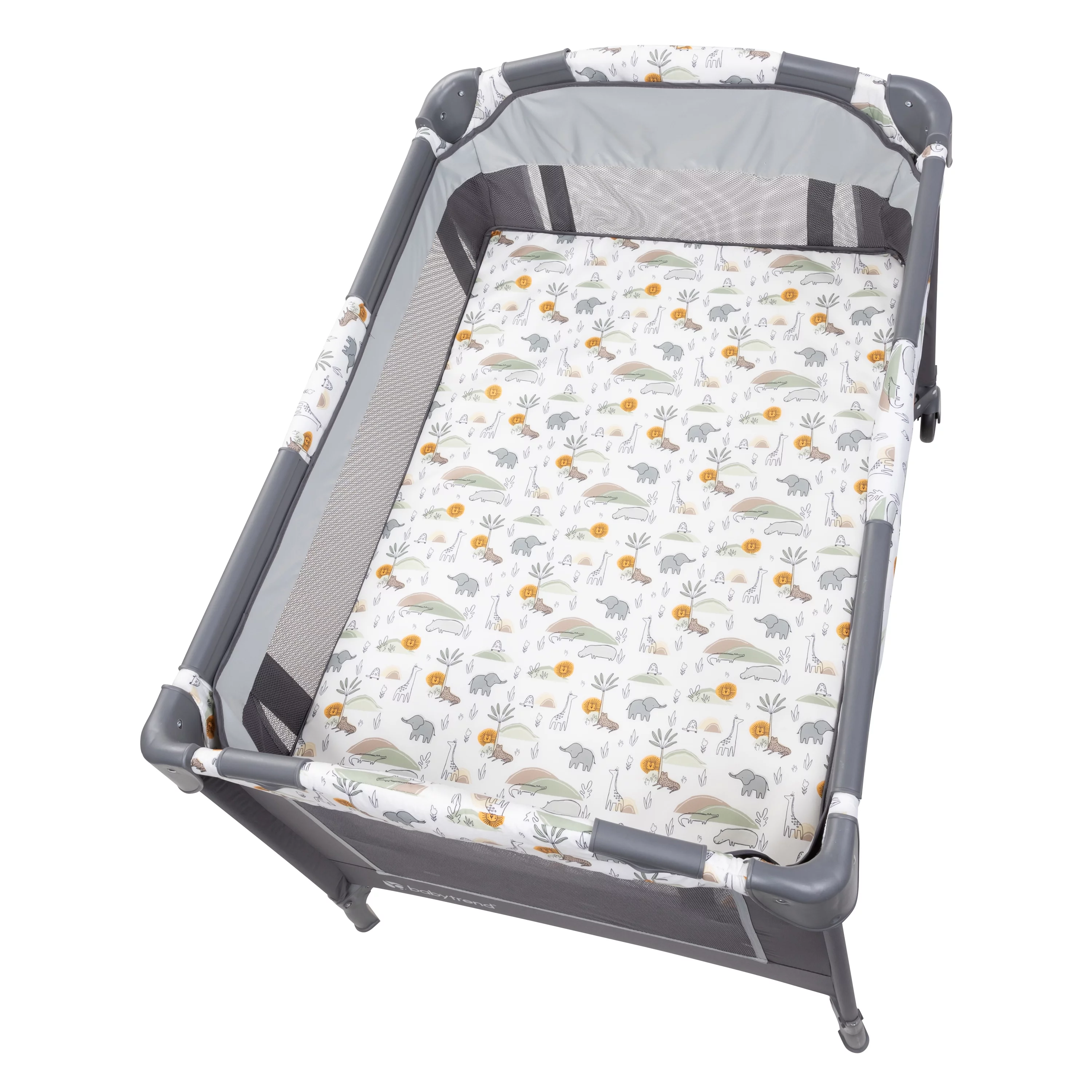 Baby Trend Nursery Center Playard - Animal Jubilee, Grey, Infant - Womvr
