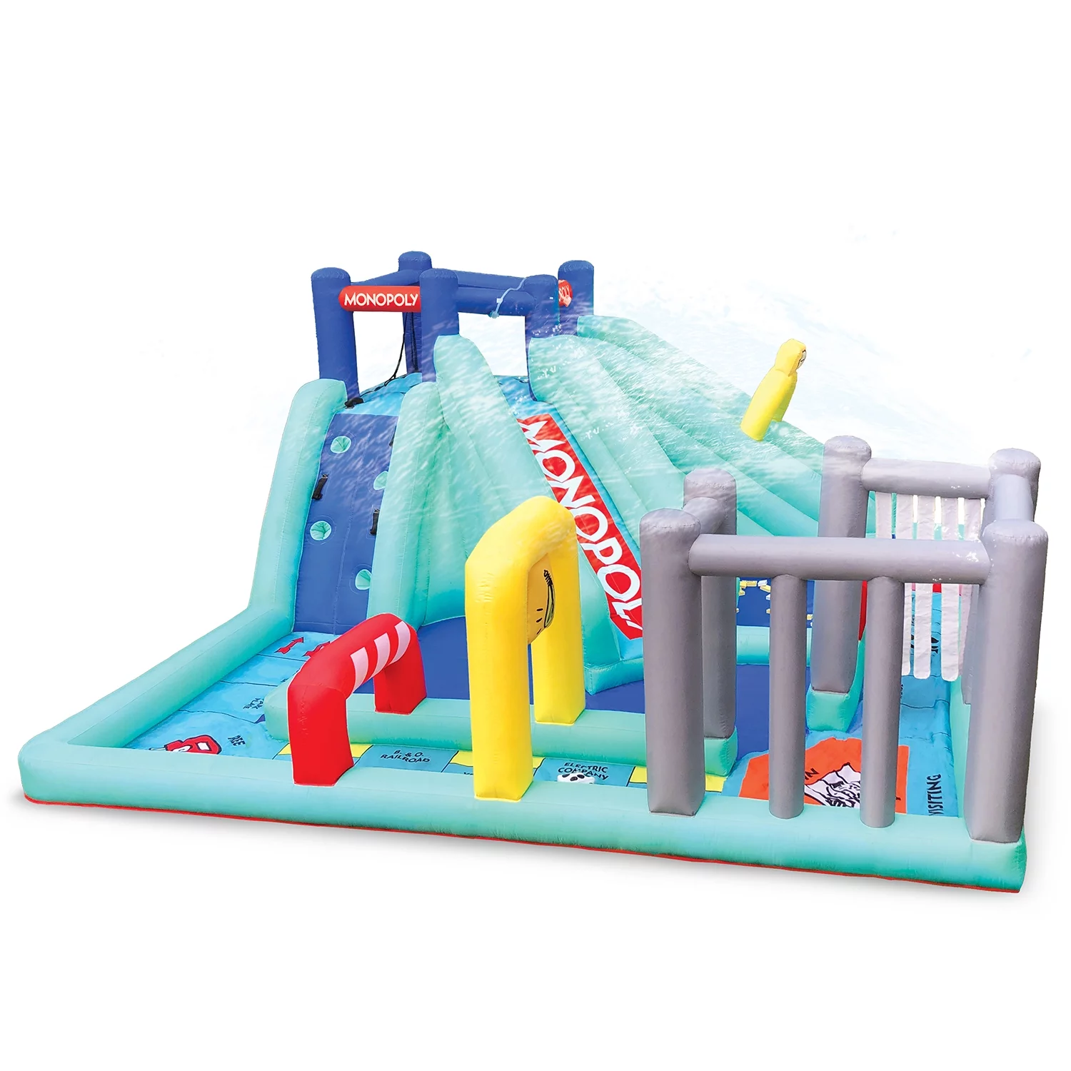 Hasbro Monopoly Splash Game by WowWee - Lawn Water Slide and Obstacle Course - Womvr