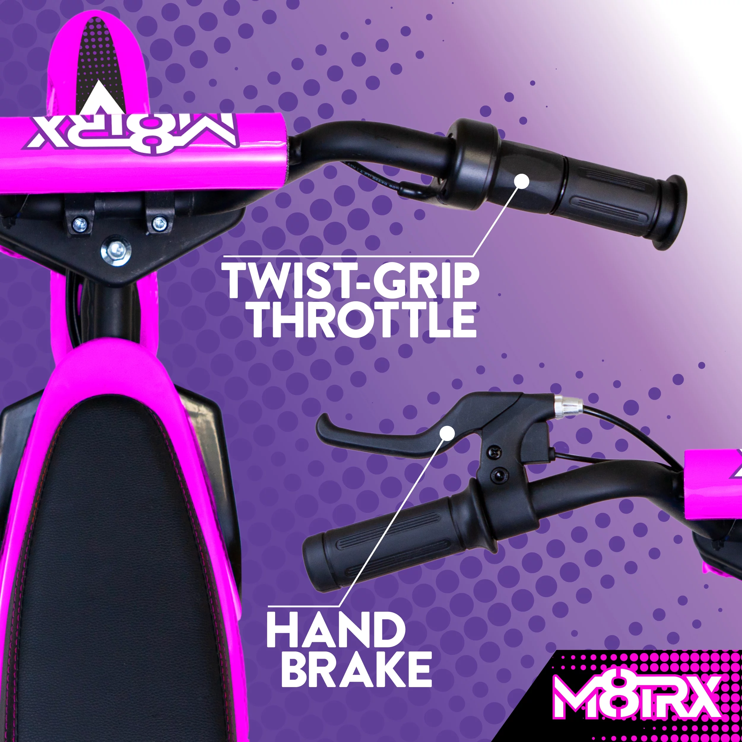 M8TRIX Blue 24V Electric Dirt Bike, Ride on Toy Motorcycle for Kids and Teens - Womvr