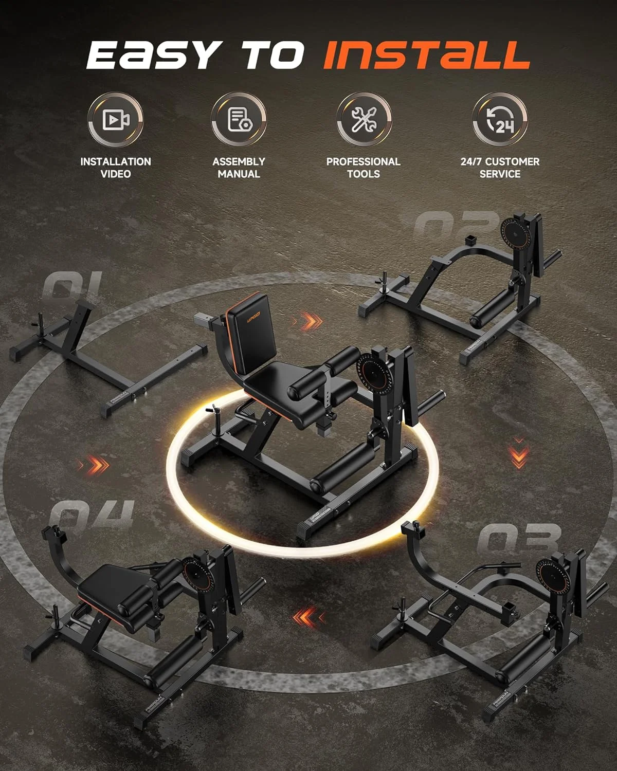 UPGO 3-in-1 Leg Extension and Curl Machine, 570LBS Adjustable Leg Rotary Extension Machine, Lower Body Special Leg Machine , Home Gym Weight Machine - Womvr