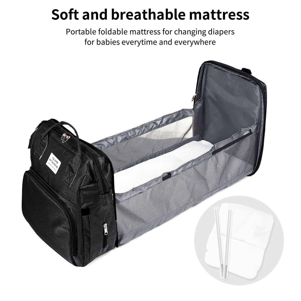 Diaper Bag Backpack,Multifunction 3 in 1 Waterproof Travel Back Pack,Baby Changing Bags with Changing Pad, Stroller Straps, Unisex, Green - Womvr