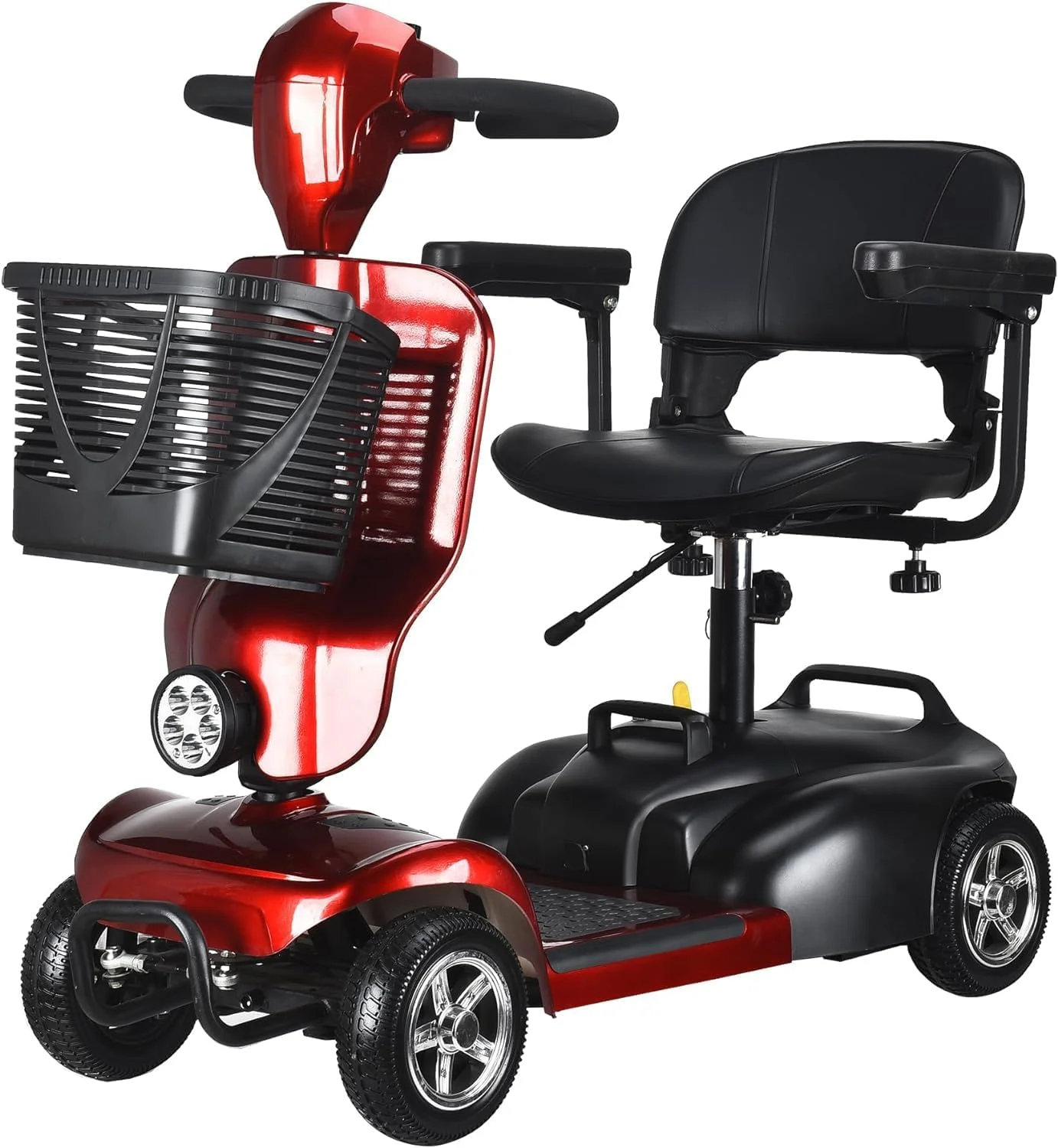 4 Wheel Mobility Scooter .Adult, Senior, Disabled .Compact Heavy Duty Mobility .Foldable, Powered Mobility Scooters with Charger and Basket .Extended Battery/for Travel (with Front Bezel) - Womvr