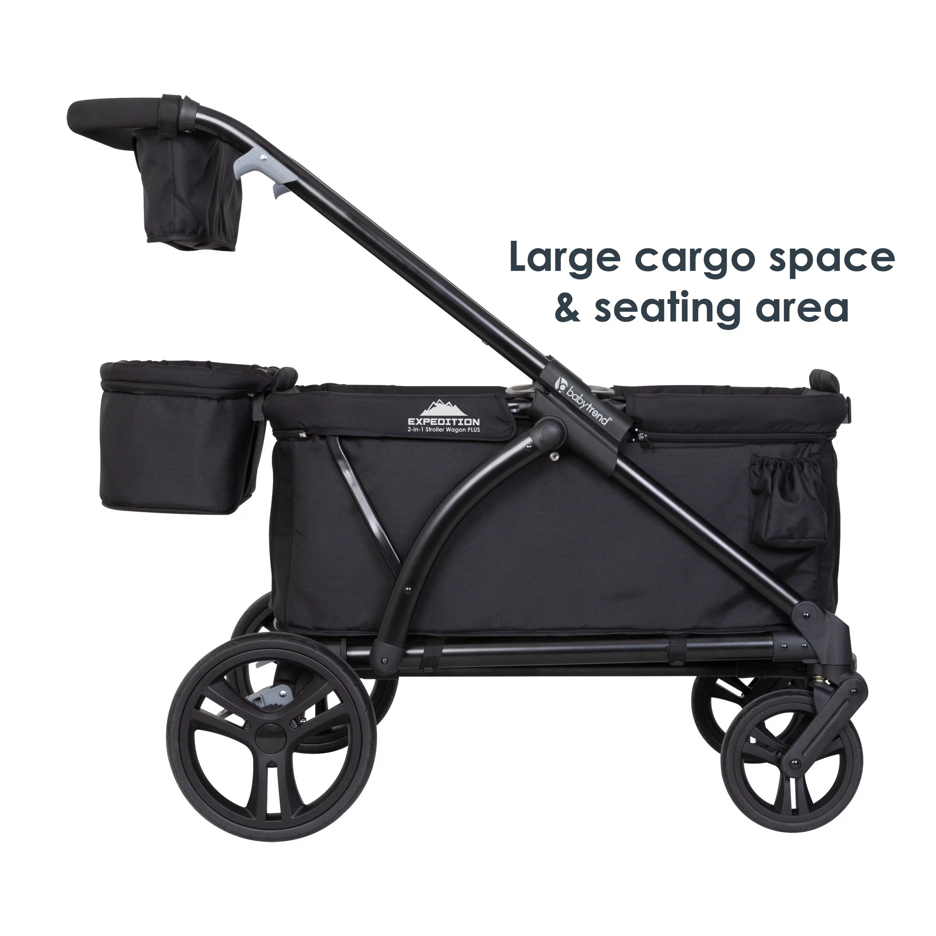 Baby Trend Expedition Plus 2-in-1 Stroller Wagon, Solid Print Black - Womvr