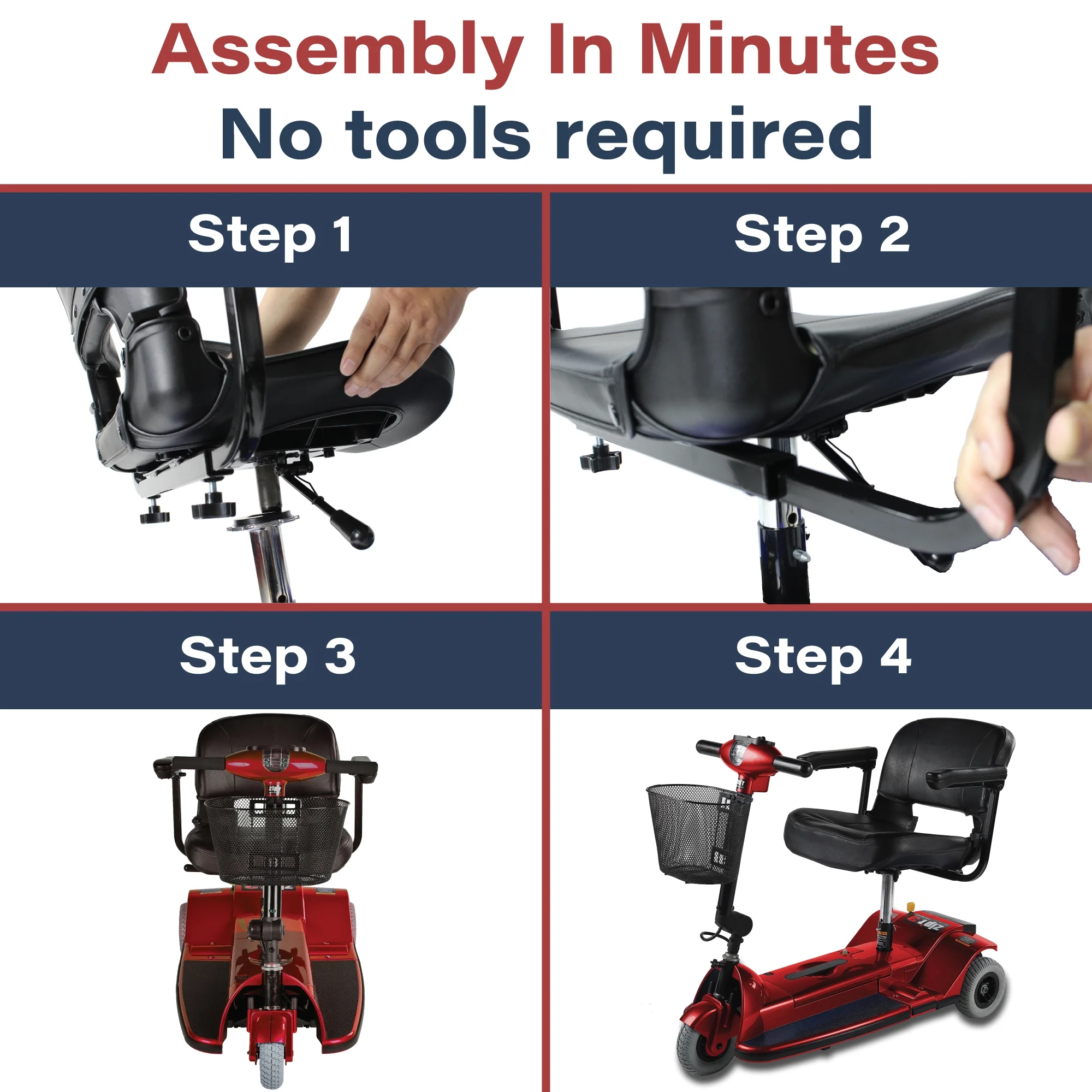 Zipr Mobility Zipr Xtra 3 - Red Practical Scooter - 3 Wheels - Womvr