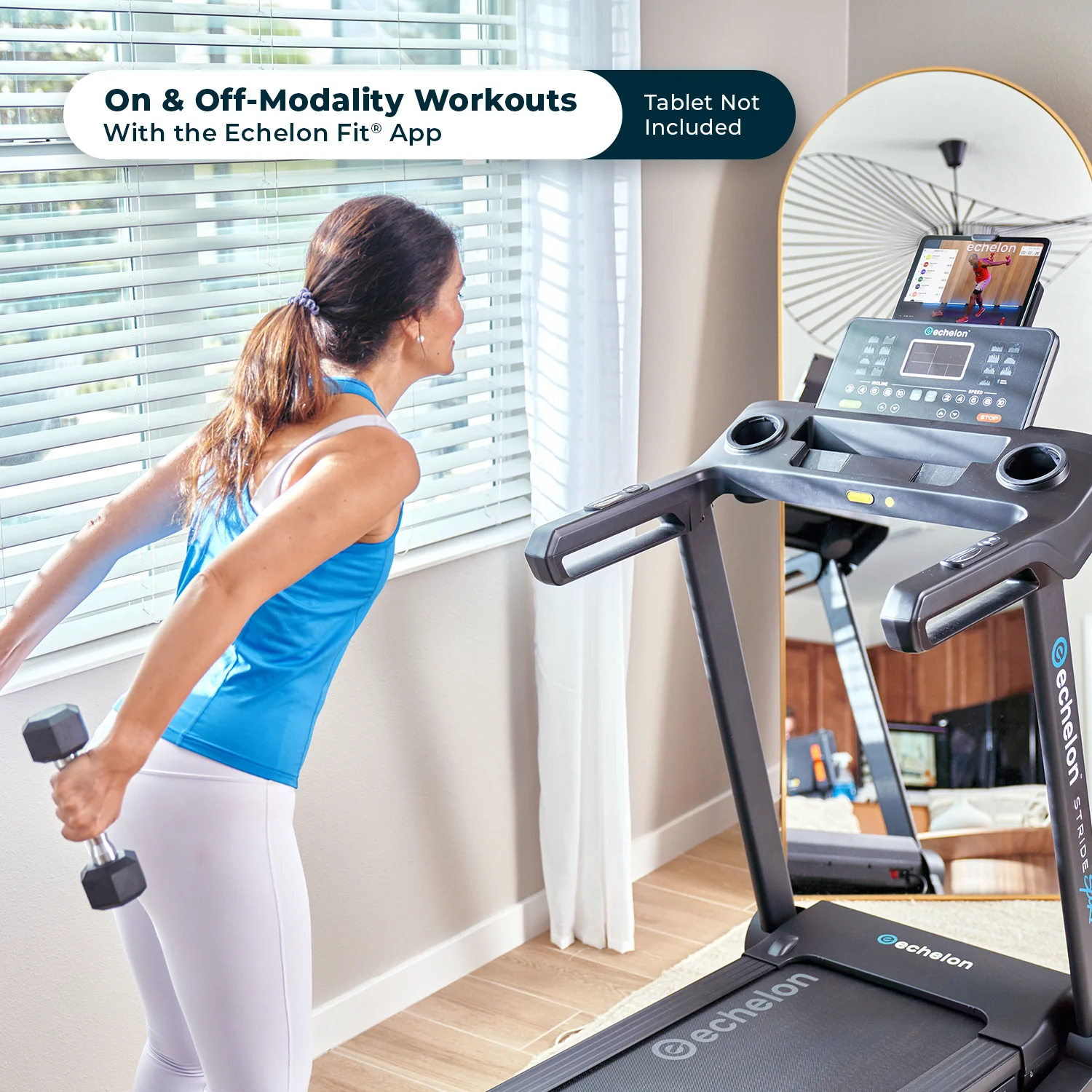 Echelon Stride 30 Sport Smart Foldable Exercise Treadmill with Cushioned Deck + 30-Day Free Membership - Womvr