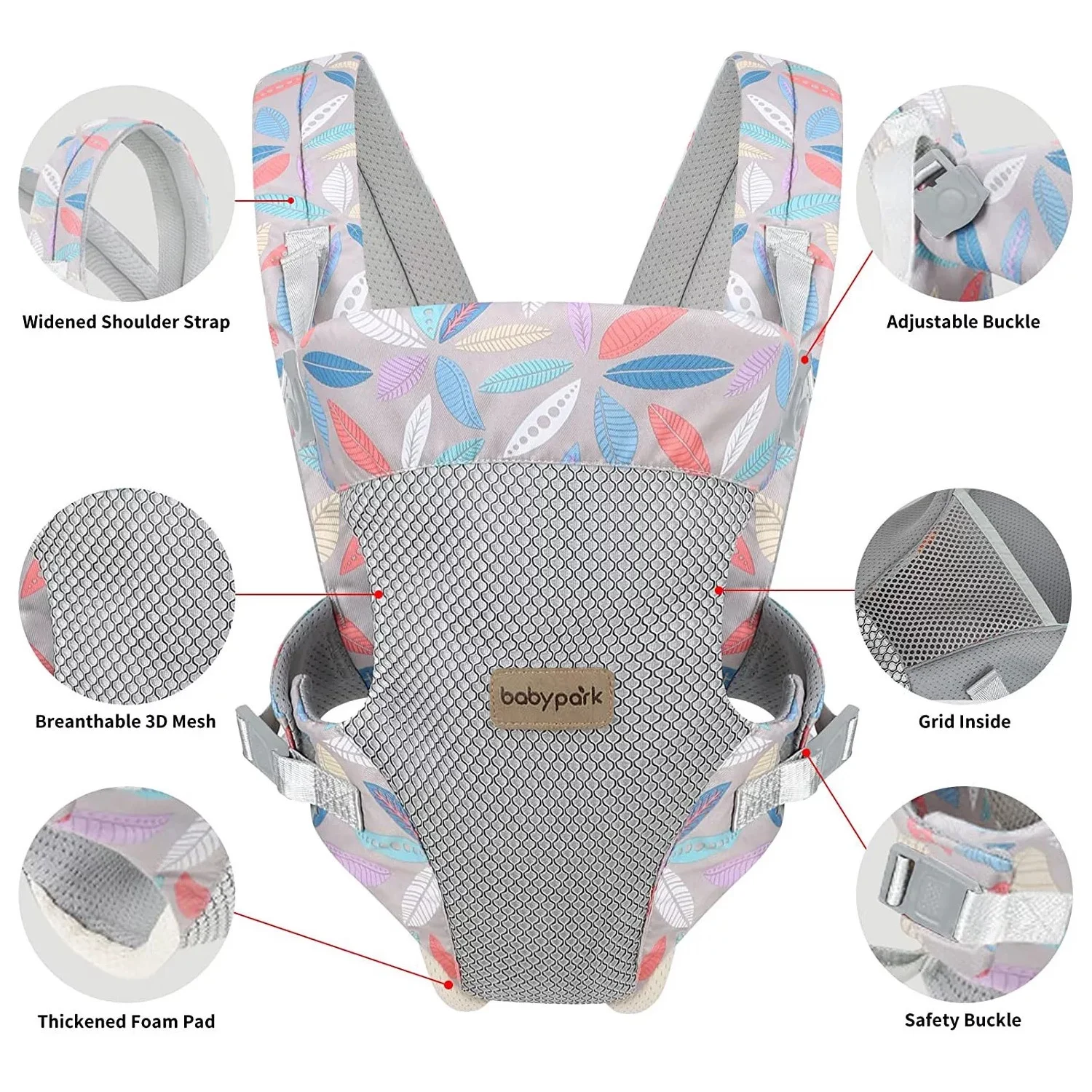 Yadala Baby Carrier, 4-in-1 Colorful Baby Carrier, Front and Back Baby Sling with Adjustable Holder - Womvr