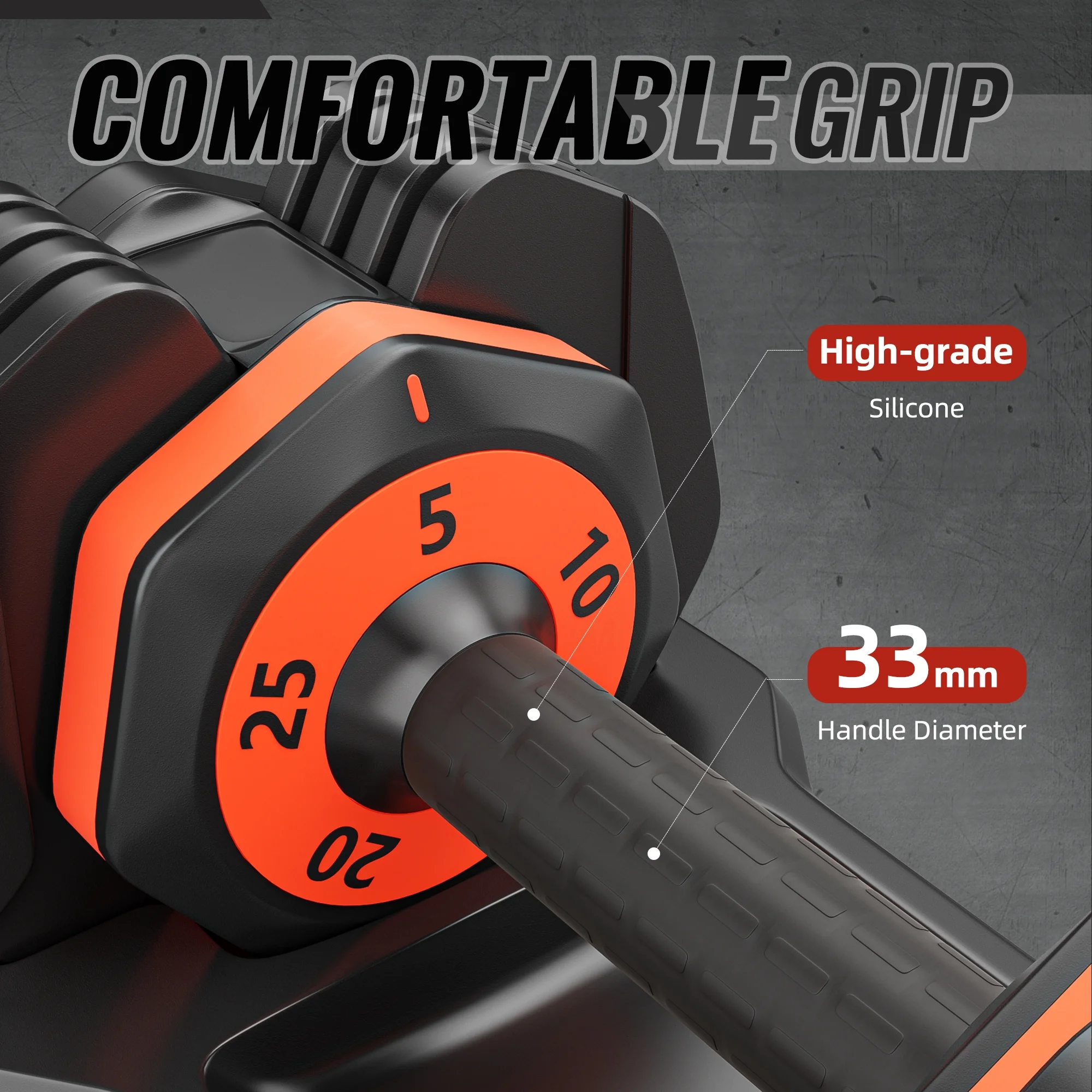 5-in-1 Adjustable Single Dumbbell - 25 LB, Complete with Anti-Slip Metal Handle for Full Body Home Gym Workouts - Ideal Adjustable Dumbbell Set for Your Weight Selection Needs
