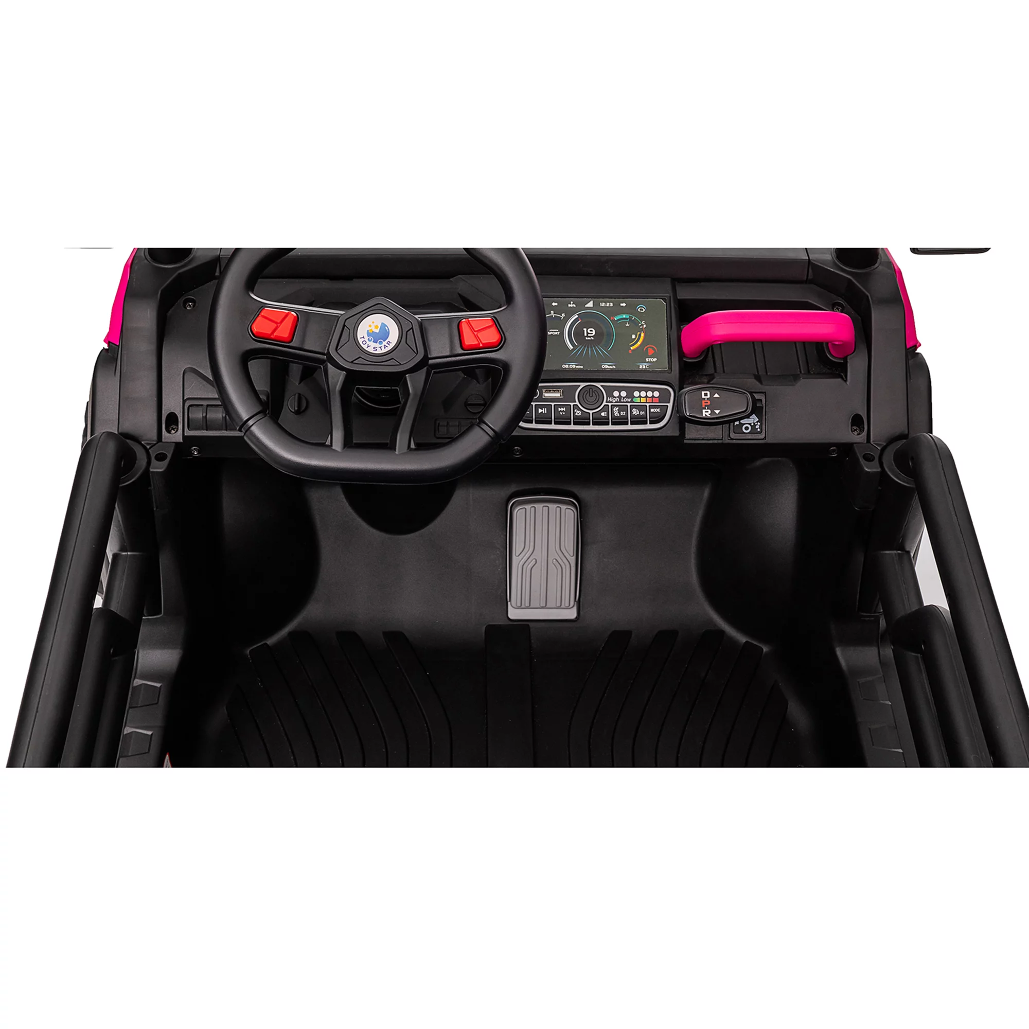 Joyracer 24V Ride on Toys, 2 Seater 6-Wheel UTV Car, 4WD Ride on Dump Truck for Big Kids with Trailer Remote Control, Black - Womvr