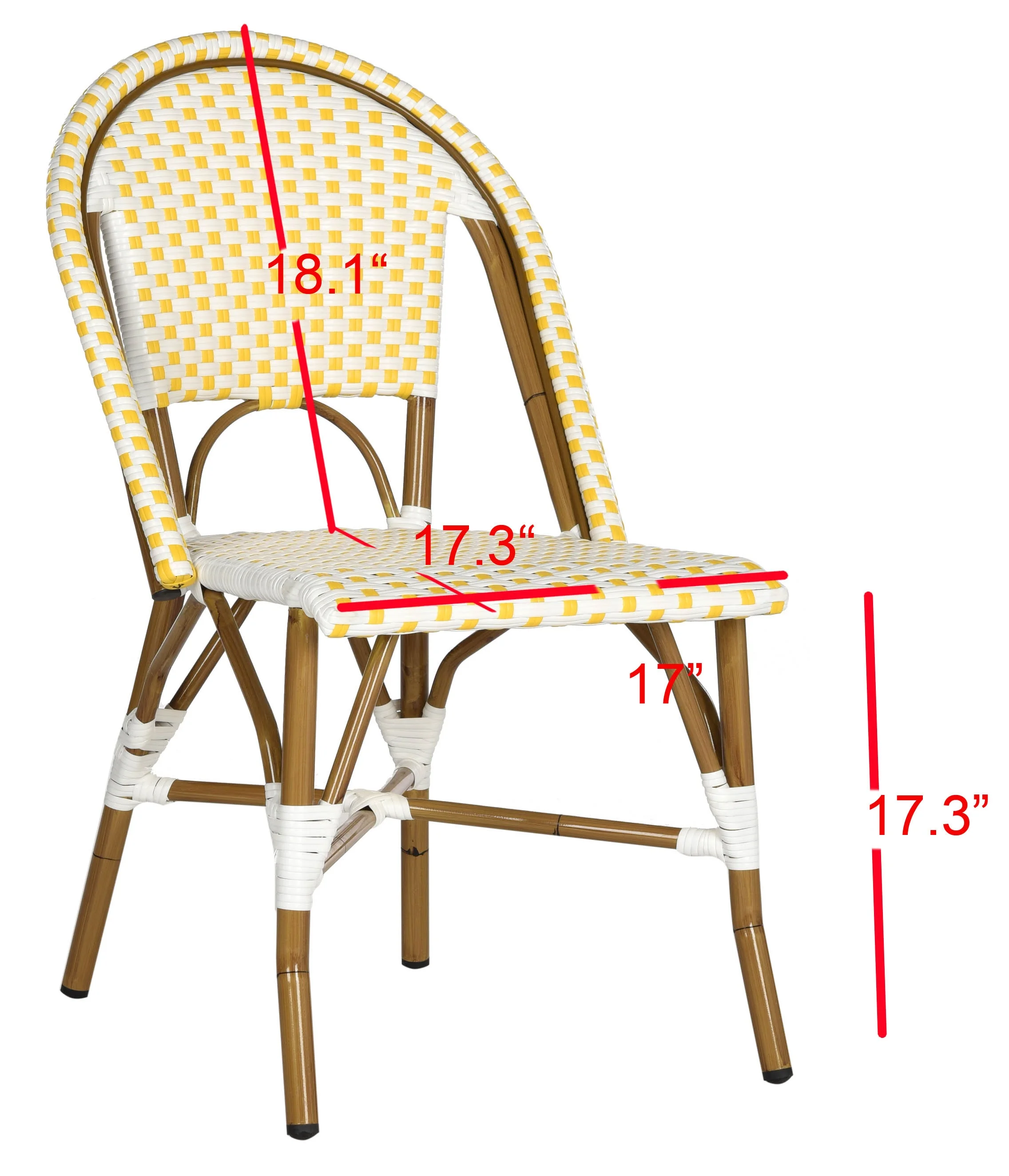 SAFAVIEH Salcha Outdoor French Bistro Side Chair, Blue/White, Set of 2 - Womvr
