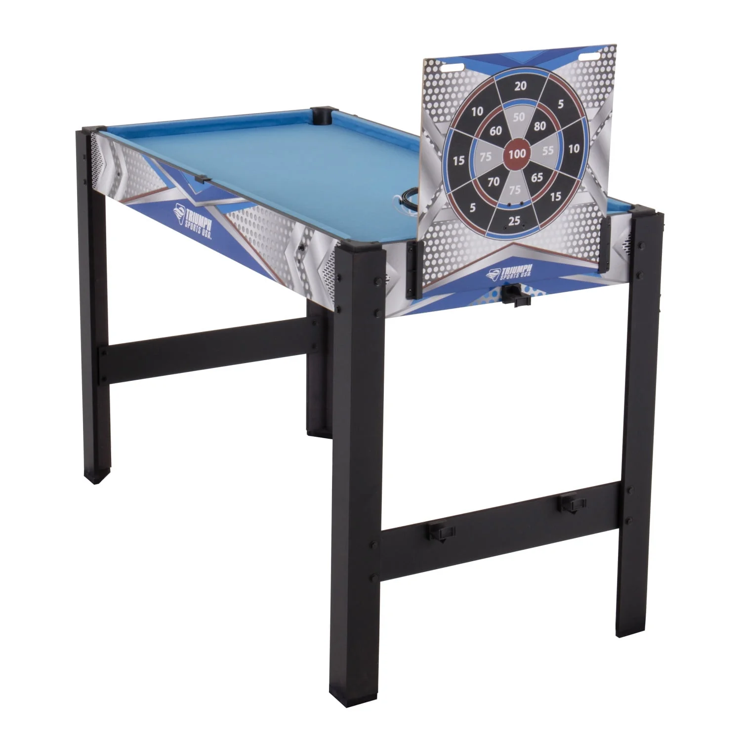 Triumph 13-in-1 Combo Game Table Includes Basketball, Table Tennis, Billiards, Push Hockey, Launch Football, Baseball, Tic-Tac-Toe, and Skee Bean Bag Toss - Womvr