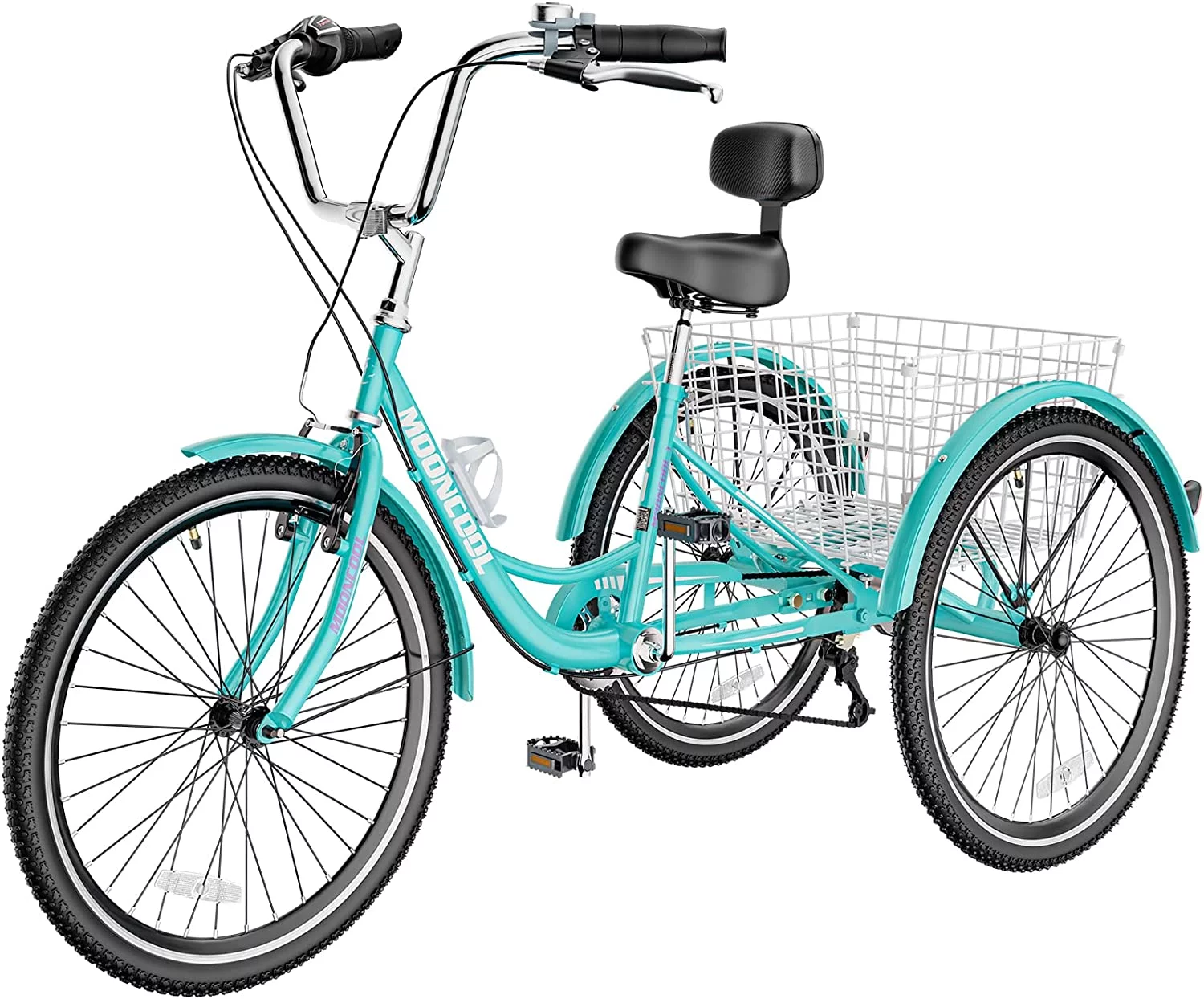 MOONCOOL Adult Tricycles, 3 Wheel 7 Speed Trikes, 20/24/26 inch Adult Trikes 3 Wheeled Bike with Basket for Seniors, Women, Men - Womvr