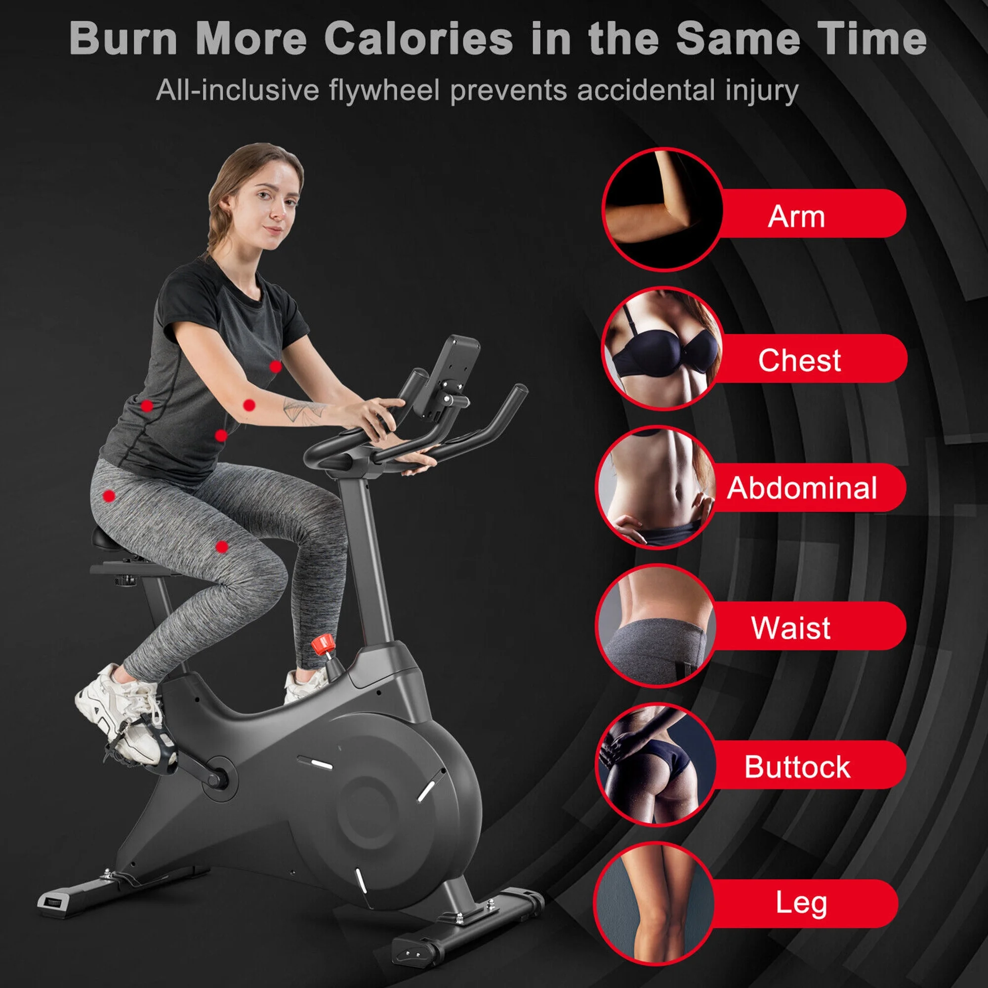 Gymax Magnetic Resistance Stationary Bike Exercise Bike Stationary for Home Gym - Womvr