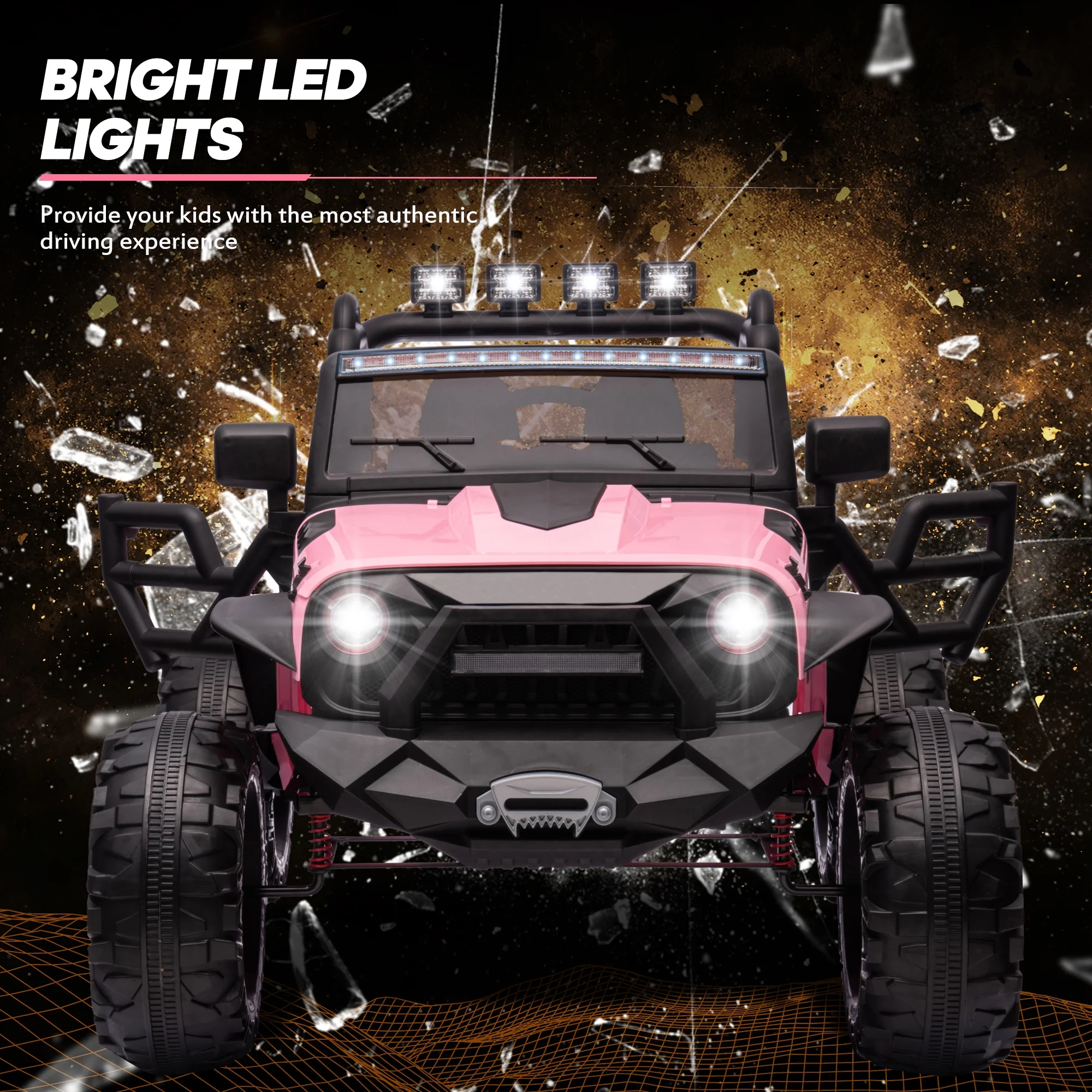 Outfunny 24V Kids Ride on Truck, 2-Seater Powered Ride on Toy Car with Remote - Womvr