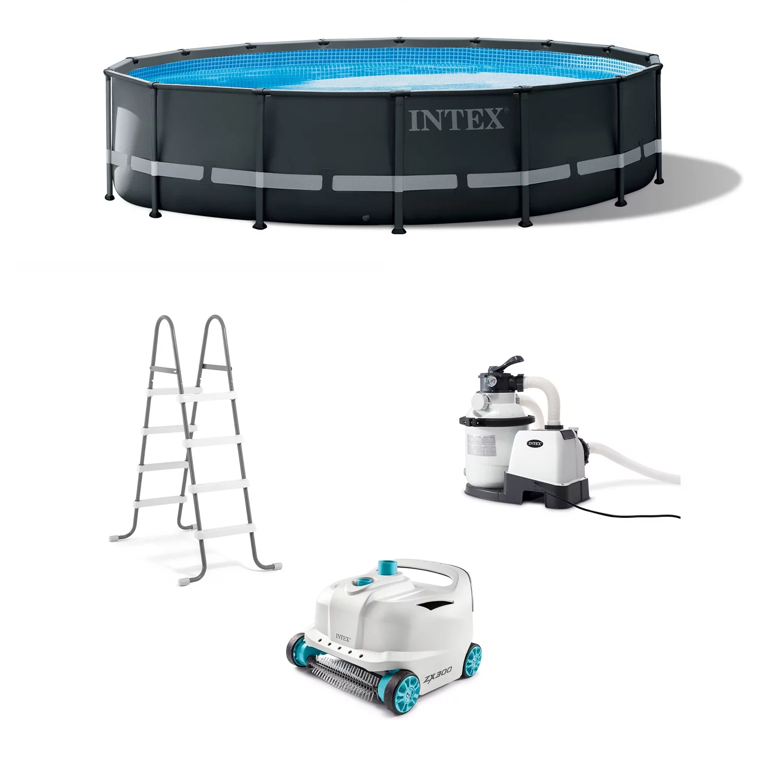 Intex Ultra XTR 16ft x 48in Above Ground Pool Set w/ Pump & Cleaner Vacuum - Womvr
