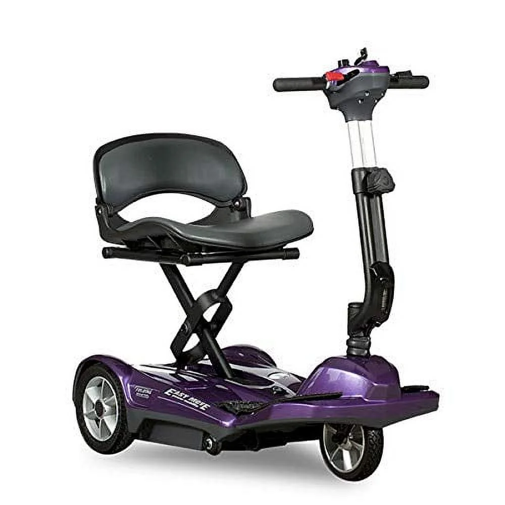 EV Rider Transport Easy Move Folding Mobility Scooter (Purple) - Electric Foldable Scooter - Womvr