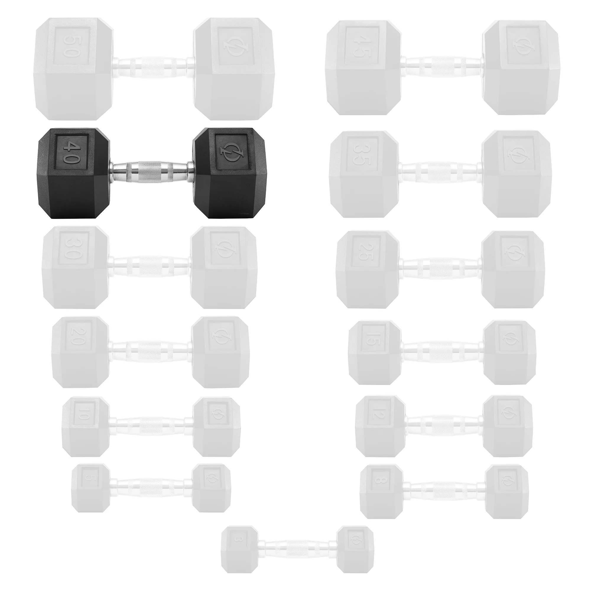 Philosophy Gym Rubber Coated Hex Dumbbell Hand Weights, 45 lb Pair - Womvr