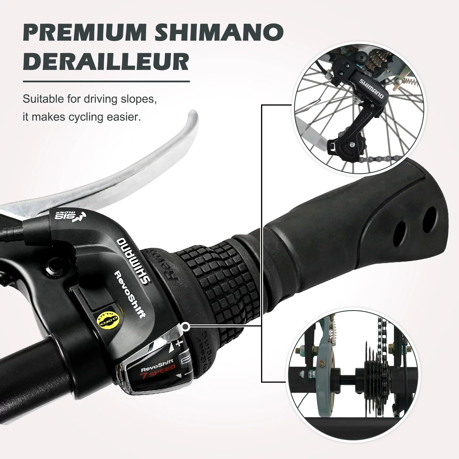 Docred Adult Tricycle, 7 Speed Three Wheel Mountain Bike, 24/26/27.5 inch Adults Trikes ,Load capacity 420 lbs - Womvr