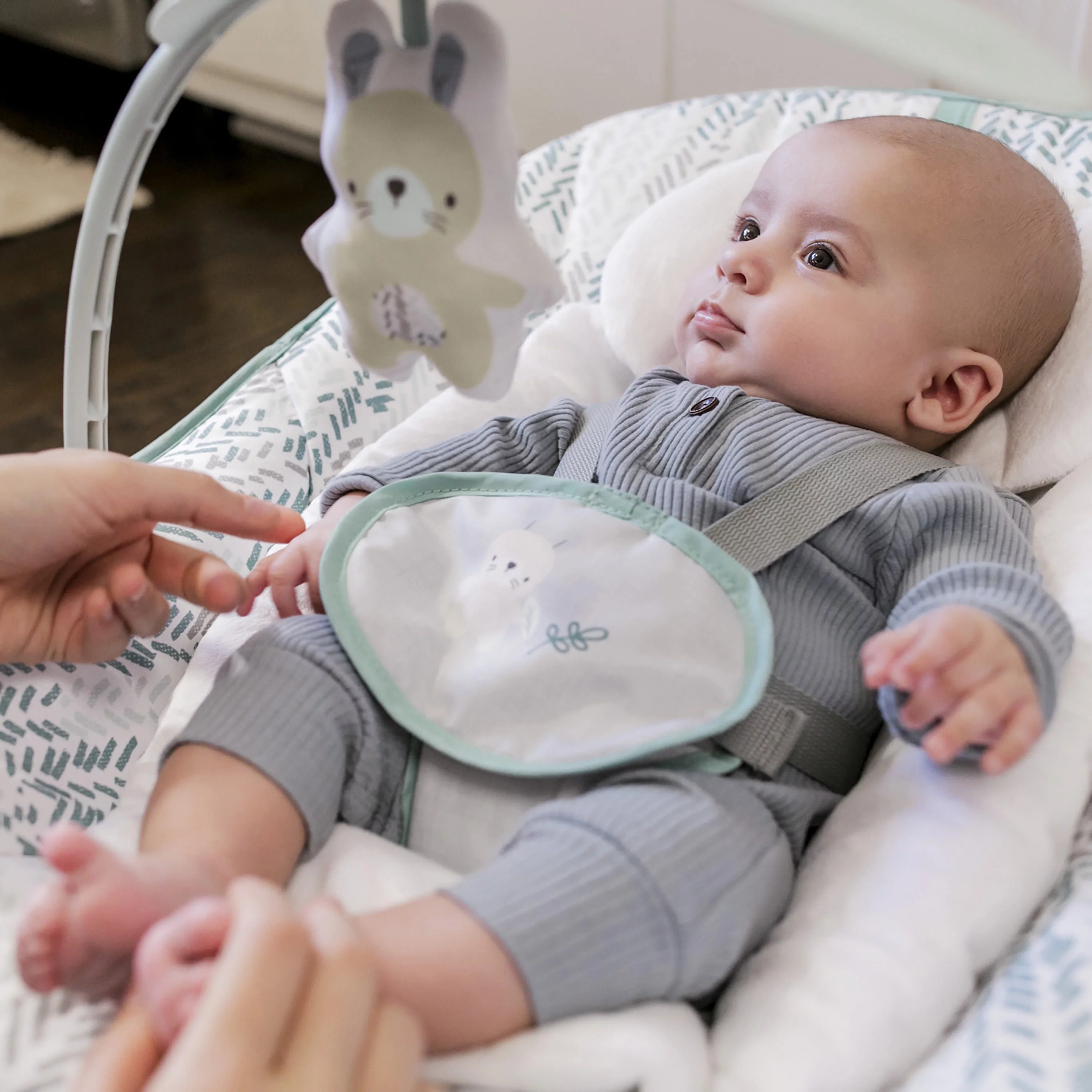 Ingenuity Keep Cozy 3-in-1 Vibrating Infant & Toddler Baby Bouncer and Rocker Chair, Gray - Womvr