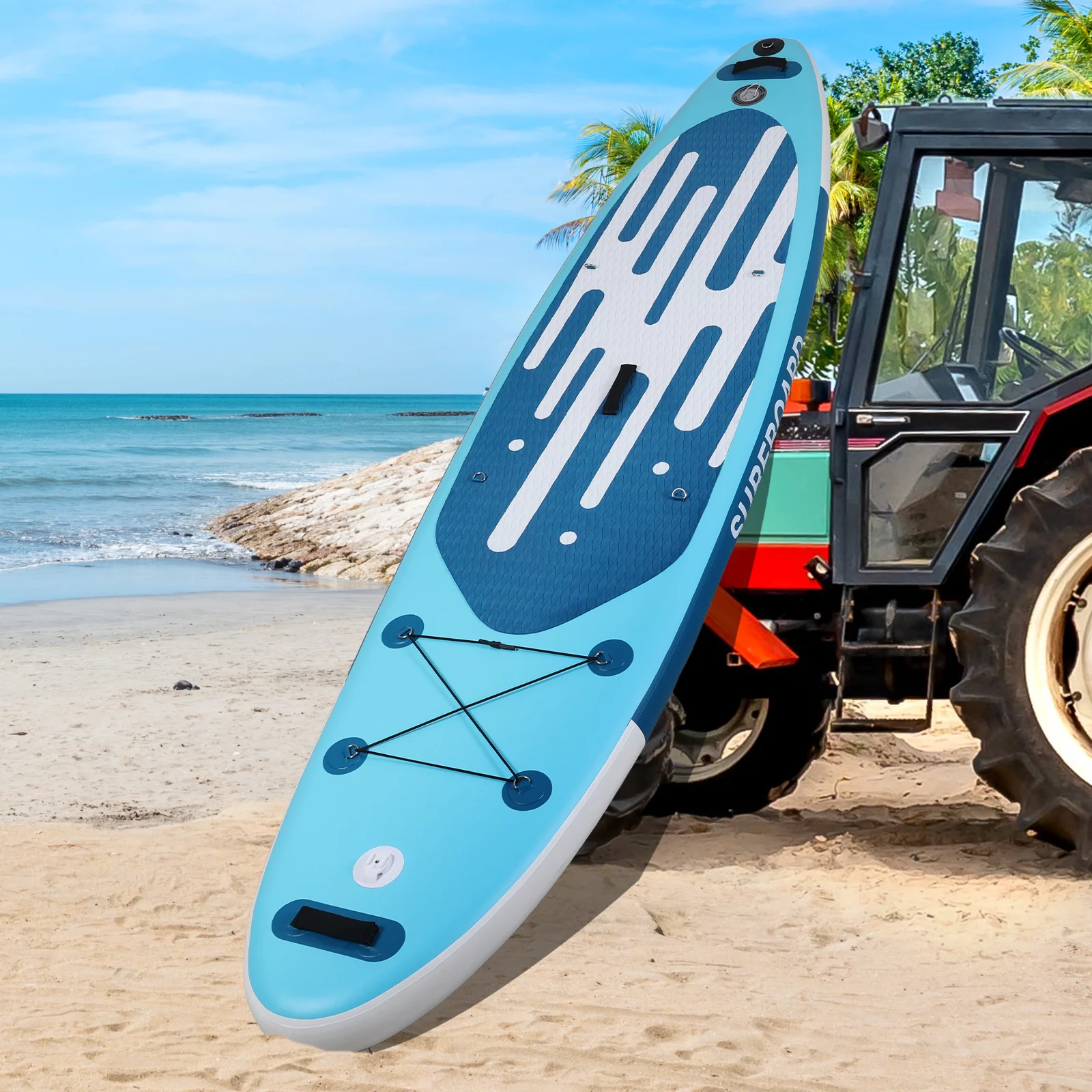 ELECWISH 11 Ft Inflatable Stand Up Paddle Board and Sit-on Kayak Set, Non-Slip Deck SUP Paddle Board with SUP Accessories & Backpack, Blue - Womvr