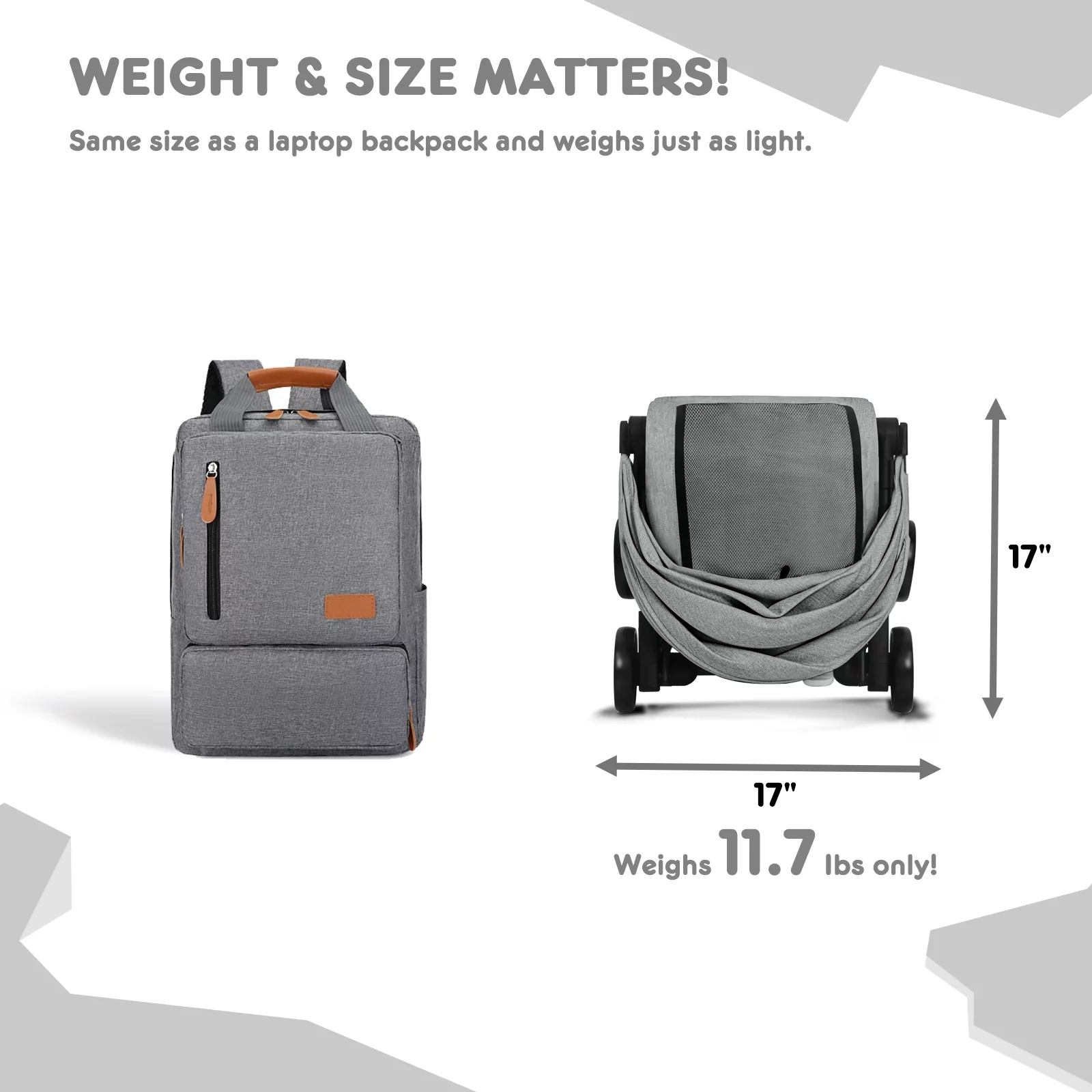HARPPA Lightweight Travel Stroller, Compact Umbrella Stroller for Babies, Easy Folding, Black - Womvr