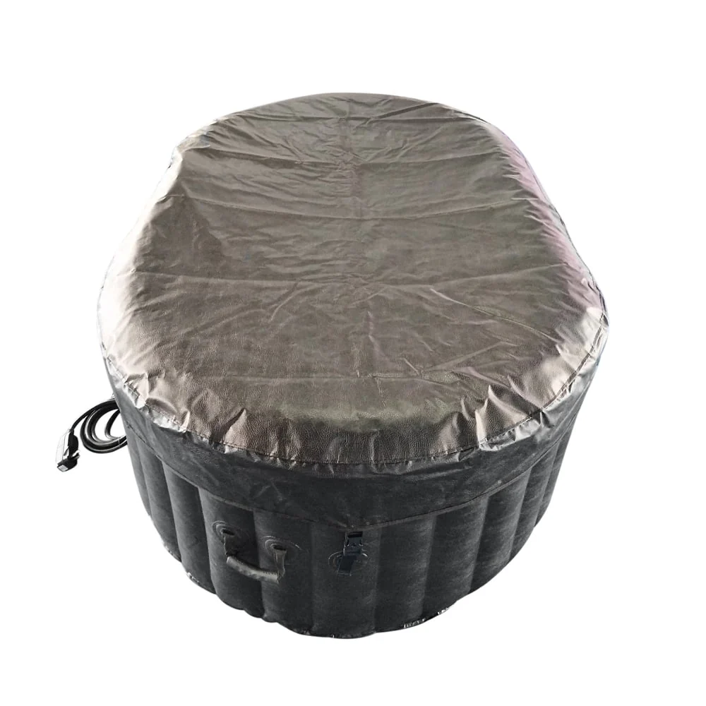 ALEKO 145 Gallon 2 Person Brown Oval Inflatable Jetted Hot Tub with Cover - Womvr