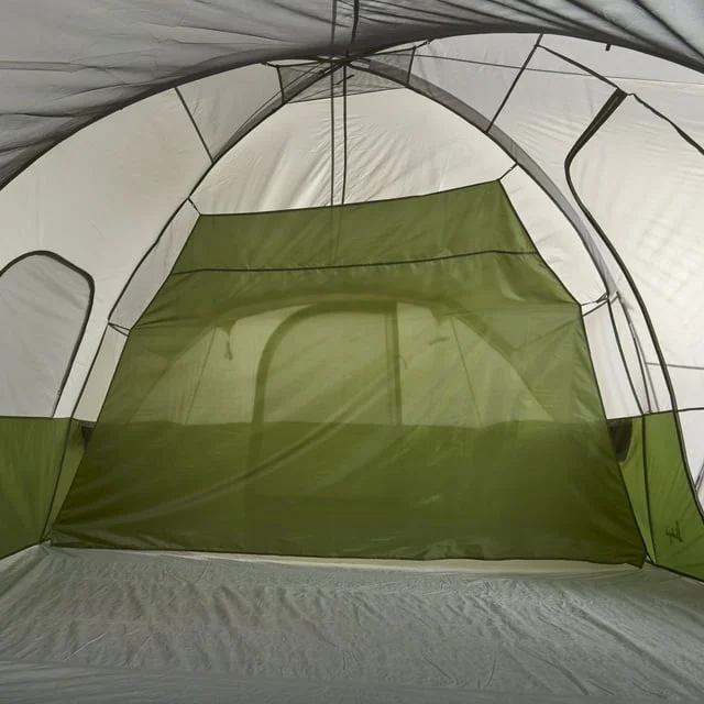 Slumberjack 958850321-WM Riverbend 10-Person 3-Room Hybrid Dome Tent, Off-White/Green - Womvr