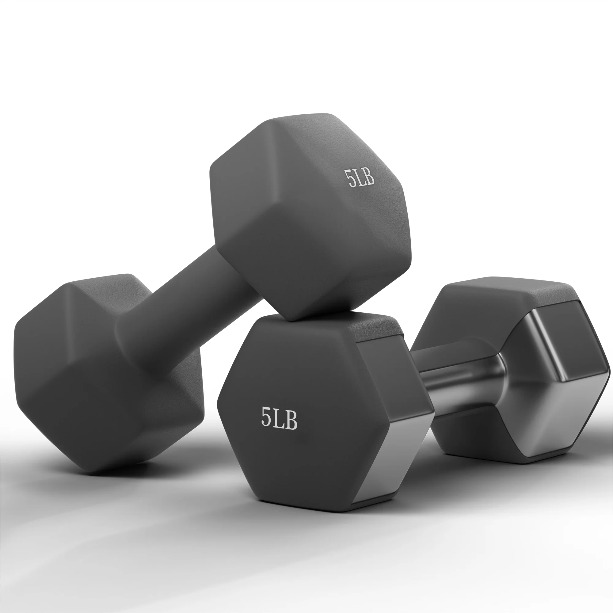 Antzz Dumbbells Set of 2 Exercise Fitness Dumbbell for Home Gym Free Weights Hand Hex Dumb Bells Black 25LB - Womvr