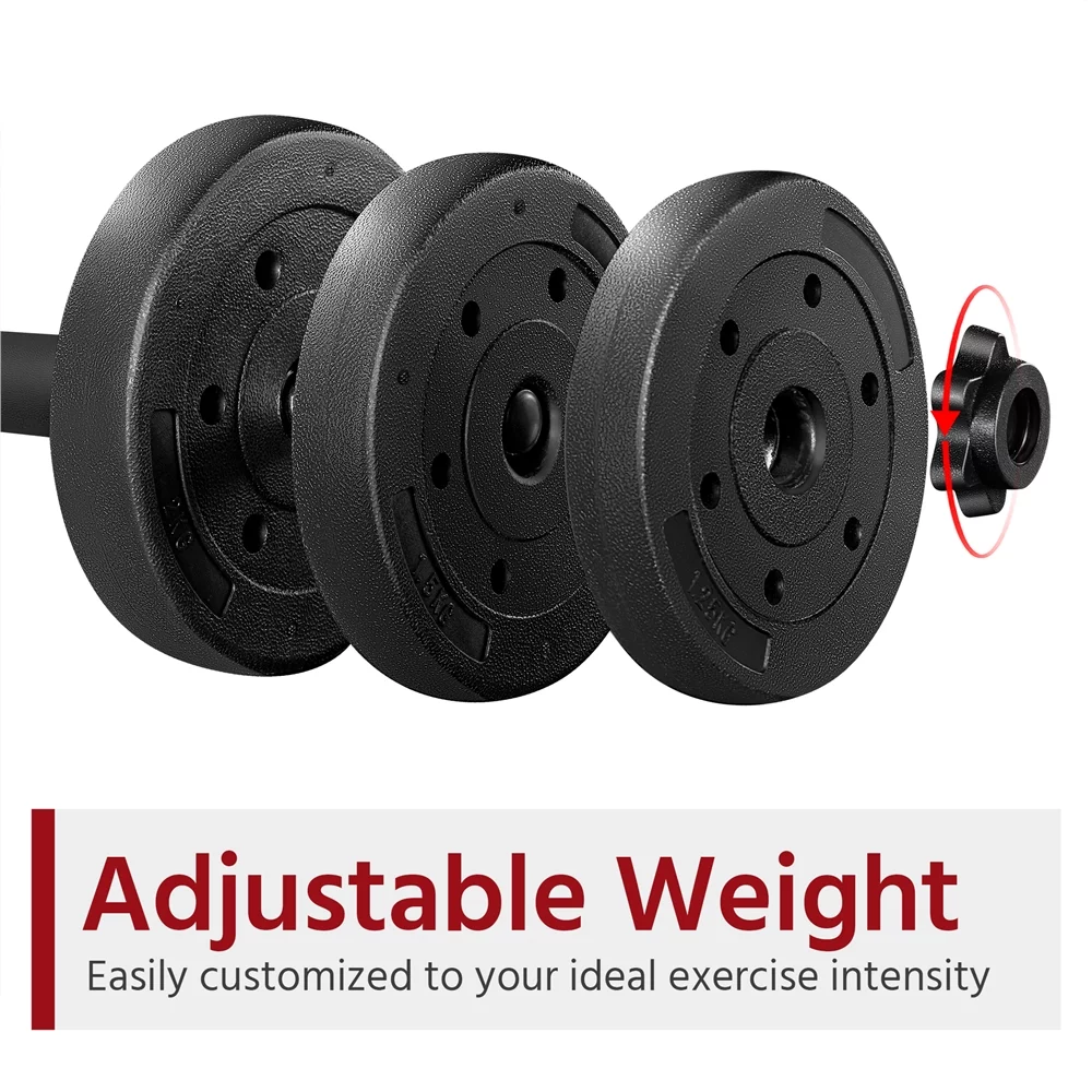 Easyfashion 44LB Adjustable Dumbbell Set, Black - Womvr
