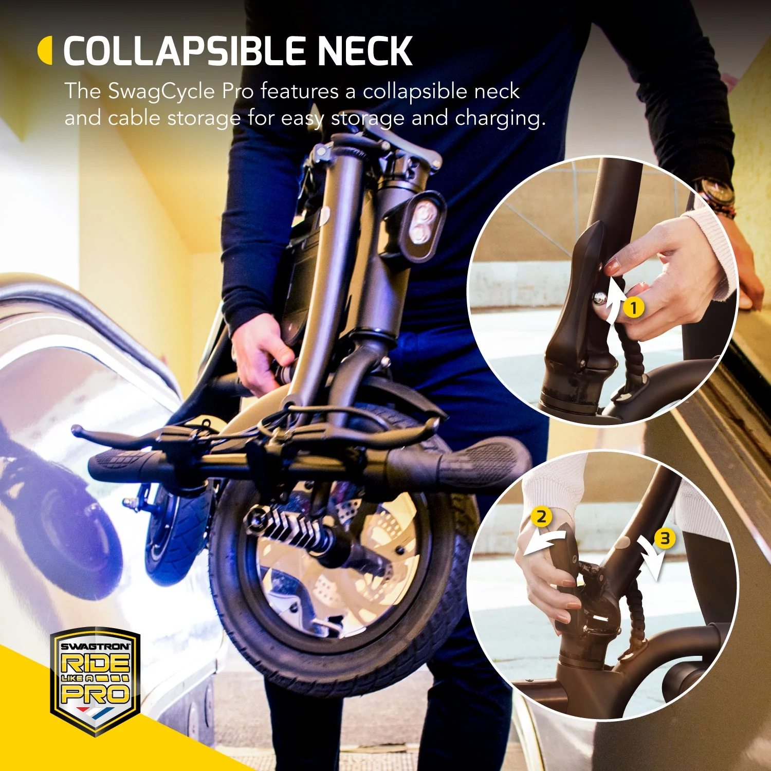 Swagtron Swag Cycle Pro Pedal-Free Electric Scooter Rider - Womvr