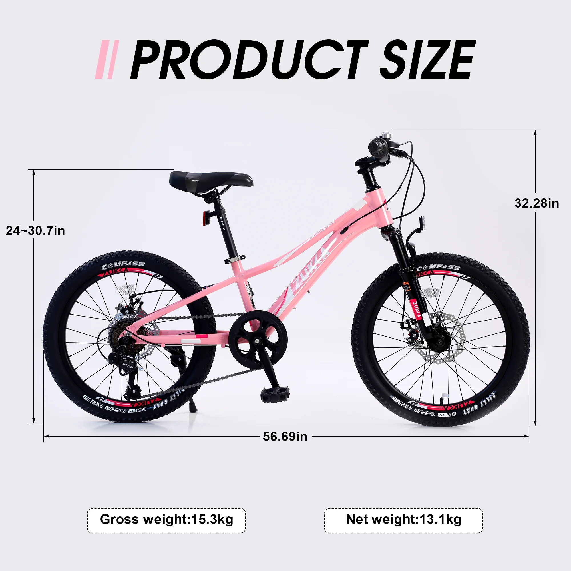 Meghna 20” Mountain Bike 7 Speed Green MTB Bicycle for Kids Boy 5-9 Years - Womvr