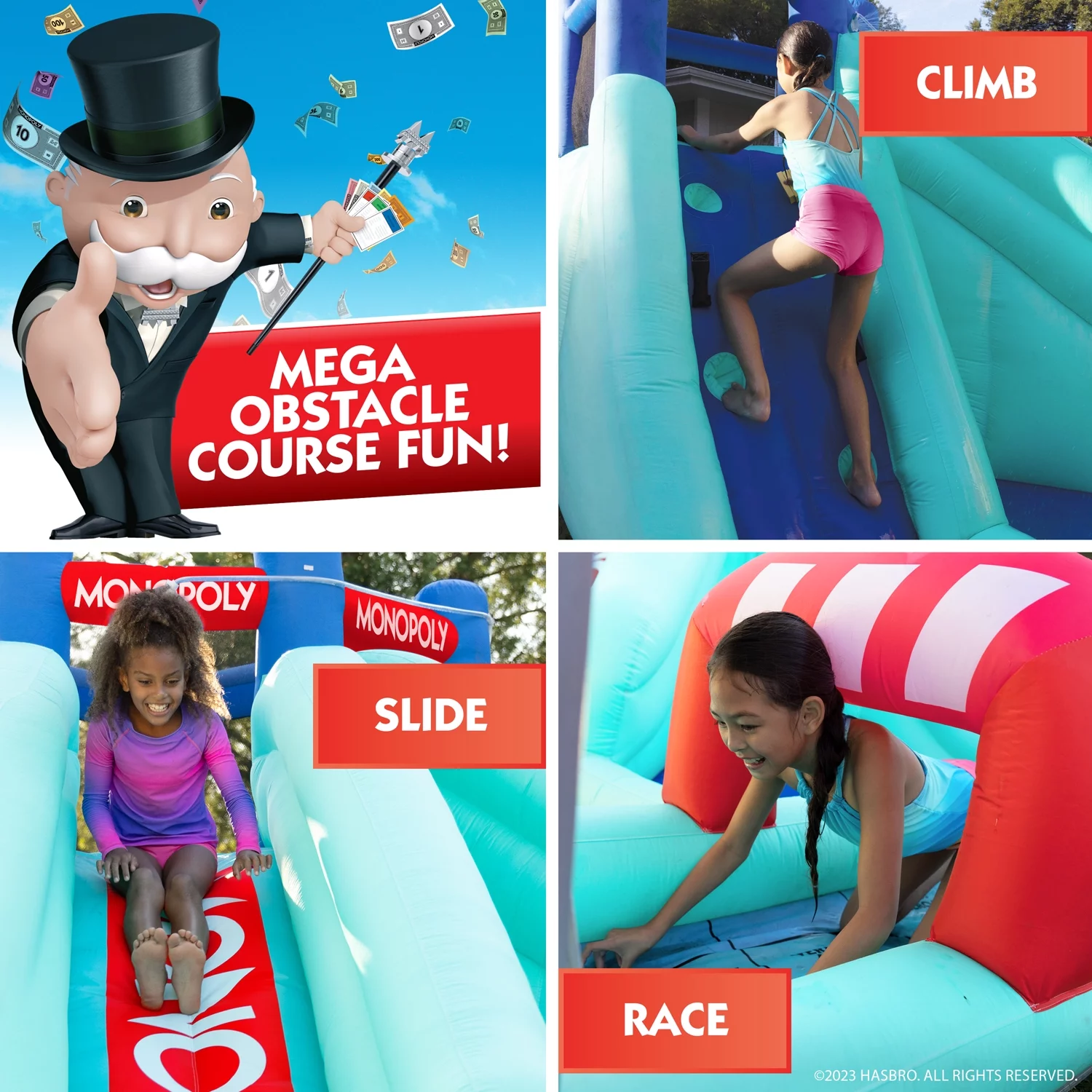 Hasbro Monopoly Splash Game by WowWee - Lawn Water Slide and Obstacle Course - Womvr