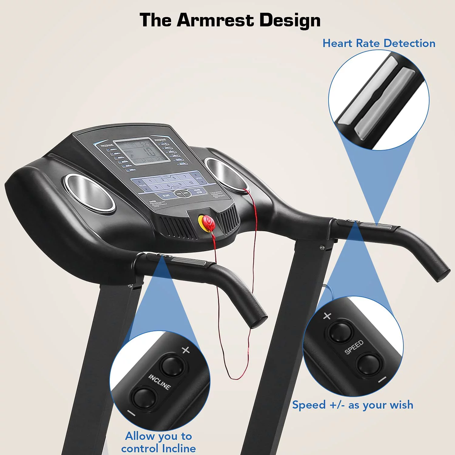 Gasky Folding Treadmill with 12% Auto Incline, 15 Preset Training Programs, 2.5 HP Powerful Motor for Running Jogging Walking, 220lbs - Womvr