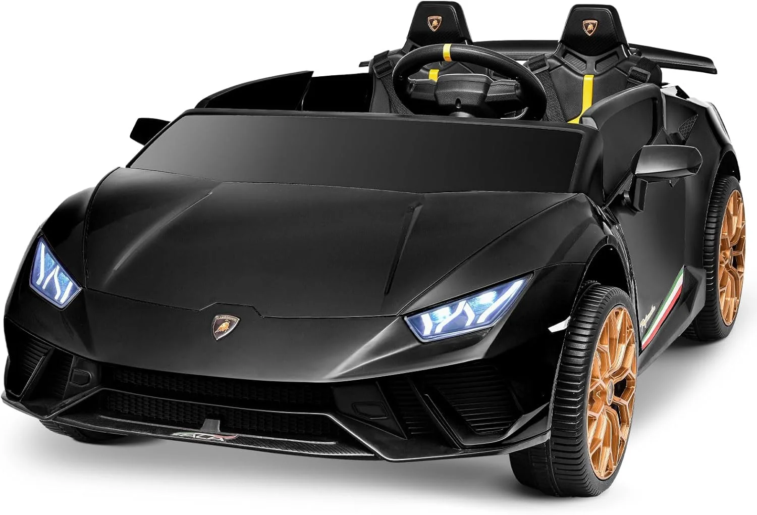 Blitzshark 24 V 2 Seater Kids Ride on Car Licensed Lamborghini Powerful 4WD, with 7AH Battery, Remote Control, Pink - Womvr