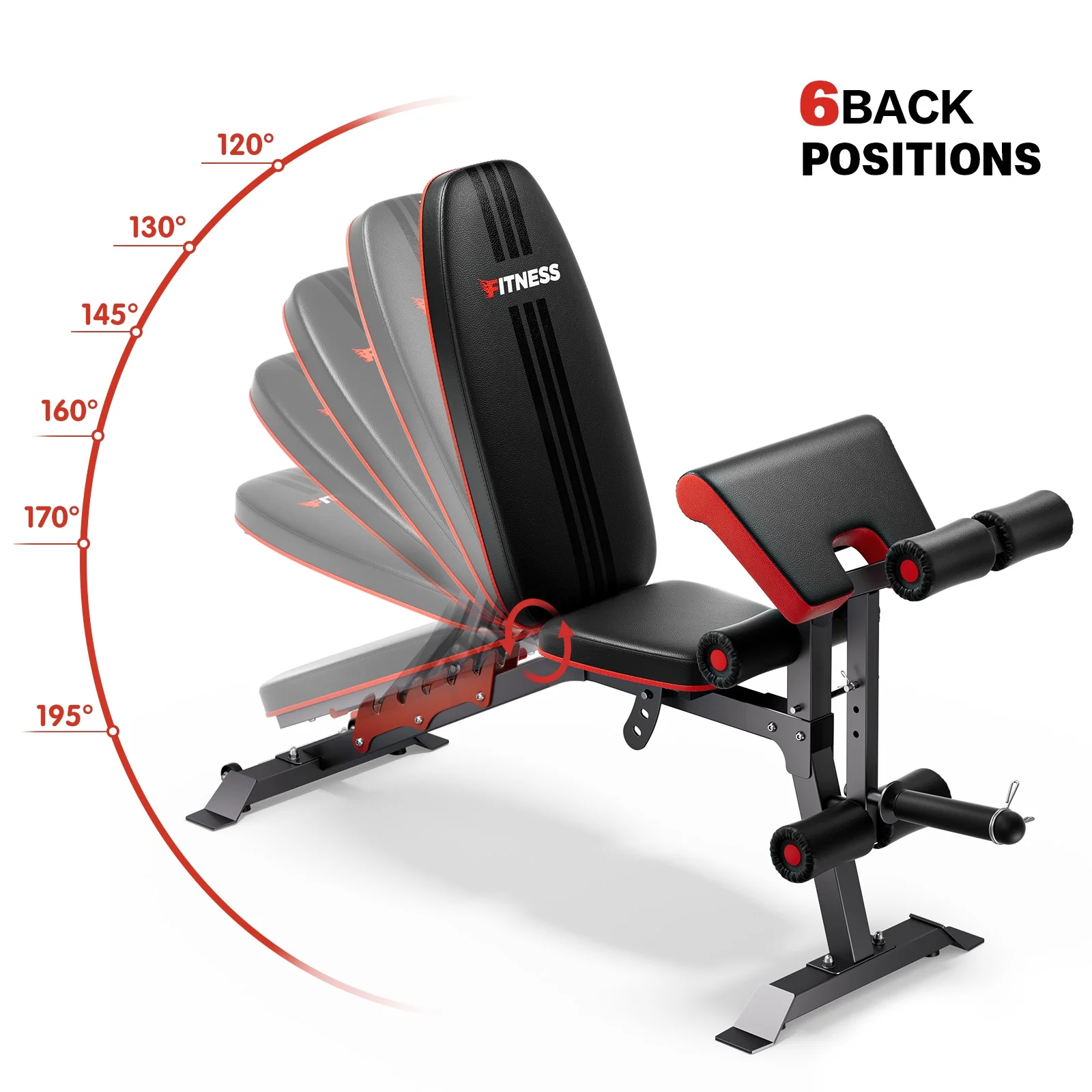 GIKPAL 6 Positions Adjustable Weight Bench,Foldable Workout Olympic Weight Bench Press for Full Body Strength Training,Incline, Flat, Decline,Maximum Weight 800 Lbs. - Womvr