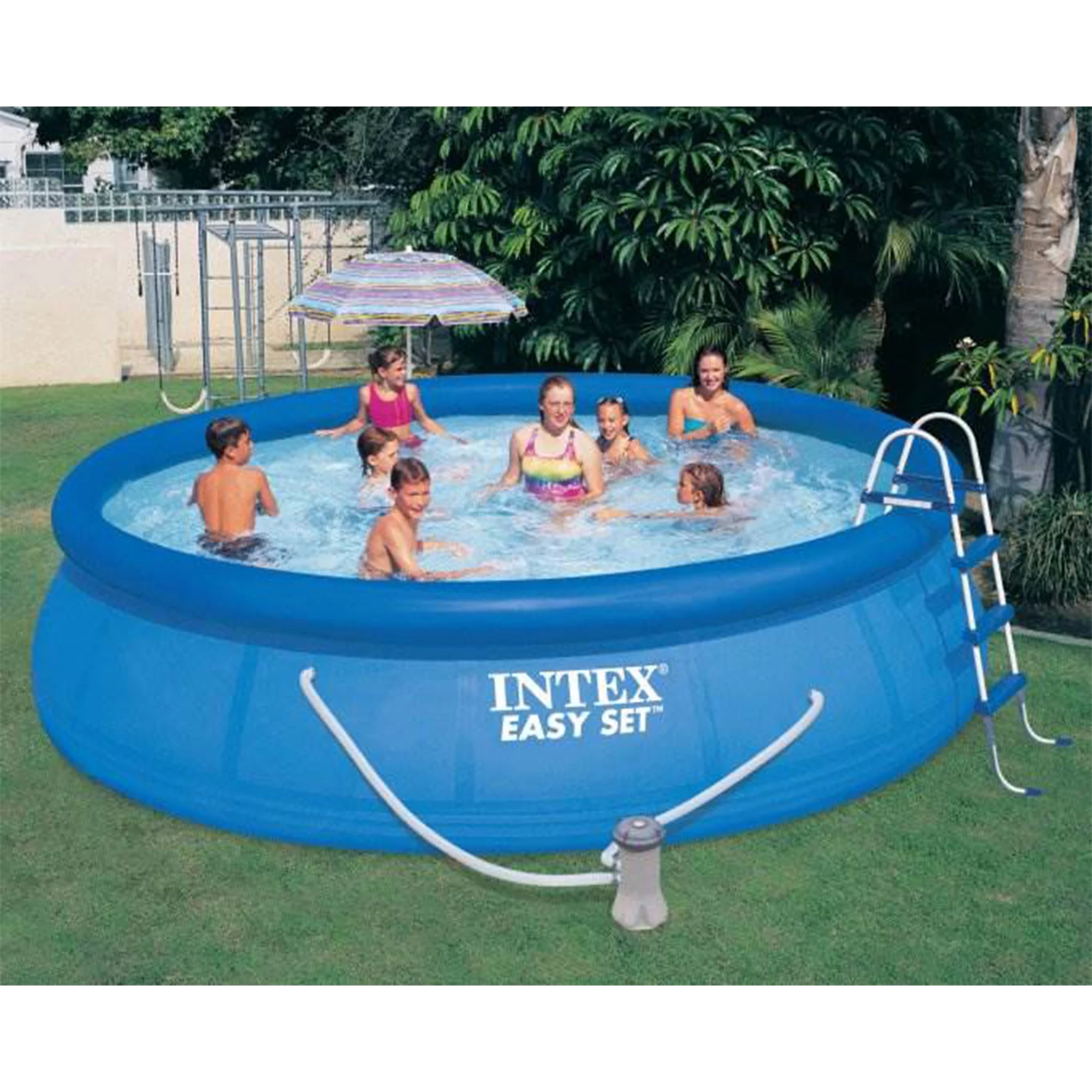 Intex 15ft x 42in Easy Set Pool with 1000 GPH Pump & Kokido Telsa 10 Pool Vacuum - Womvr