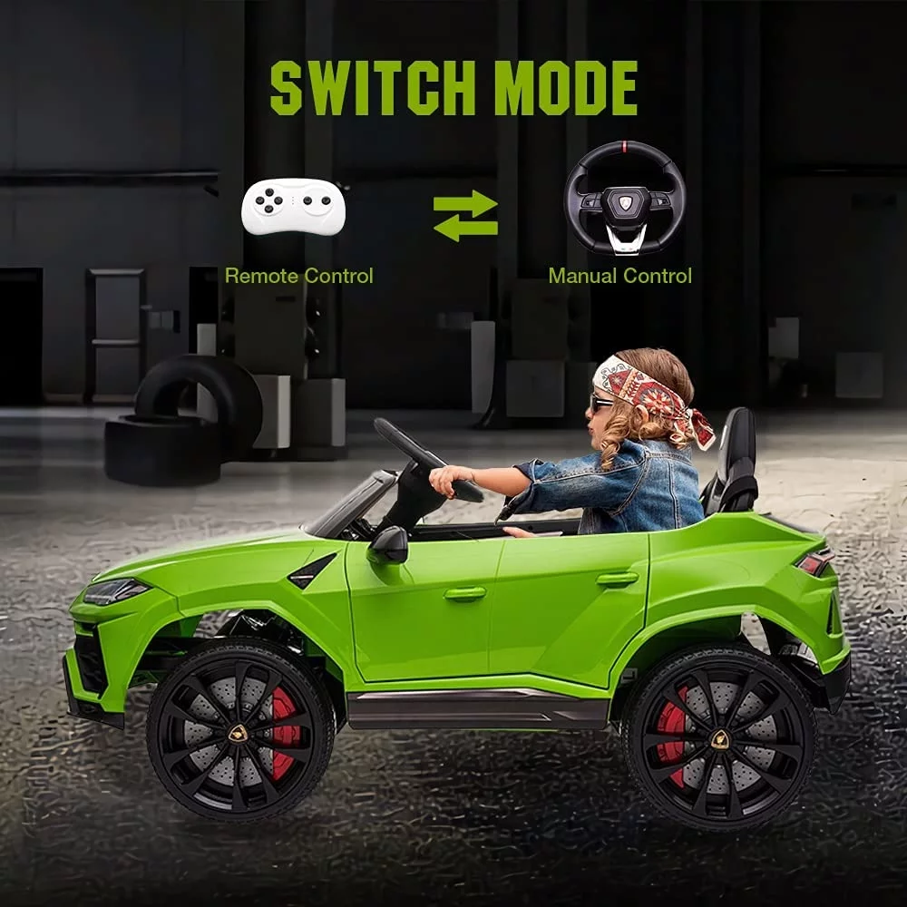 Lamborghini Urus 12V Electric Powered Ride on Car Toys for Girls Boys, Black Kids Electric Vehicles Ride on Toys with Remote Control, Foot Pedal, MP3 Player and LED Headlights, CL61 - Womvr