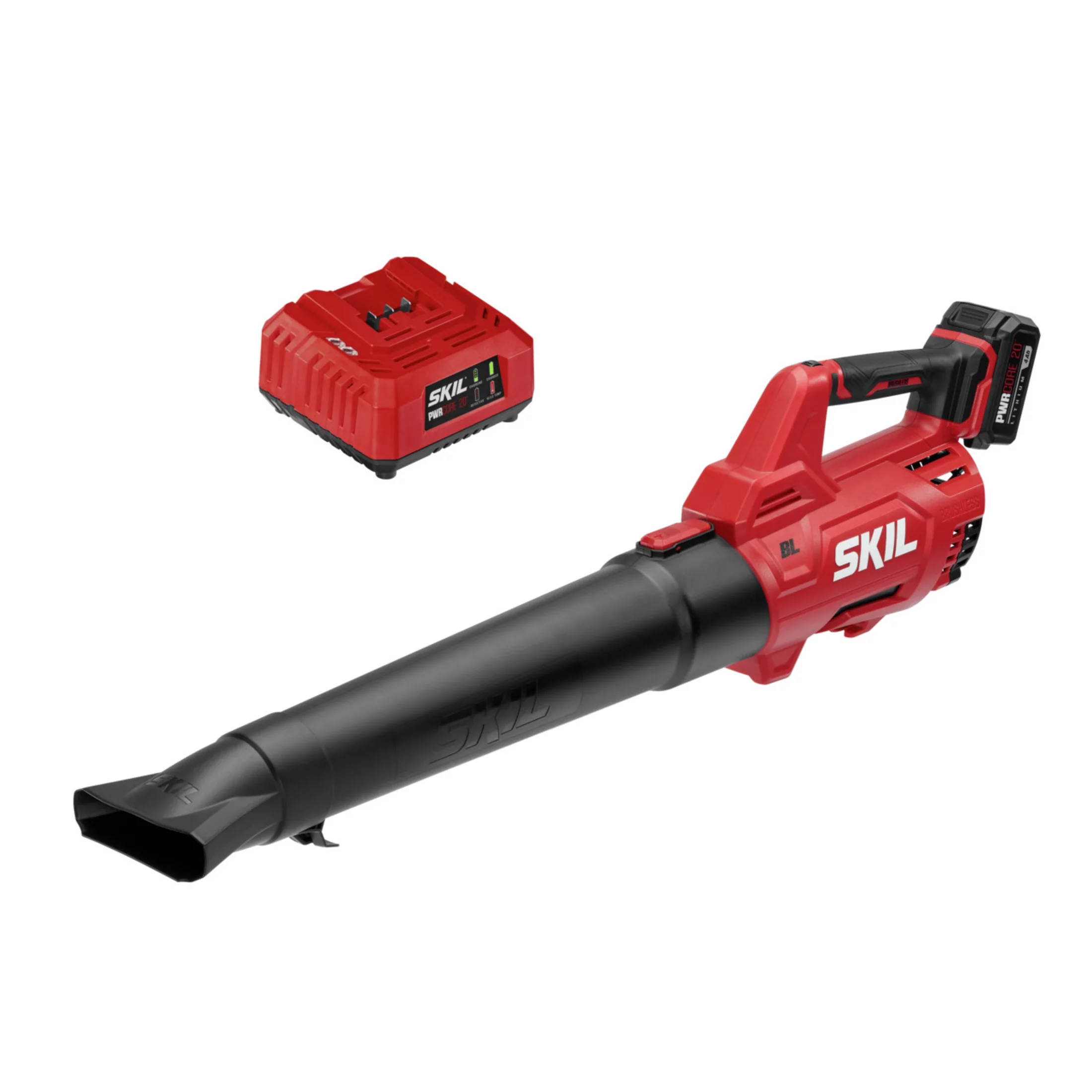 SKIL BL4714B-10 PWR CORE 20 20V Brushless 400 CFM Leaf Blower w/4.0Ah Battery & Charger - Womvr