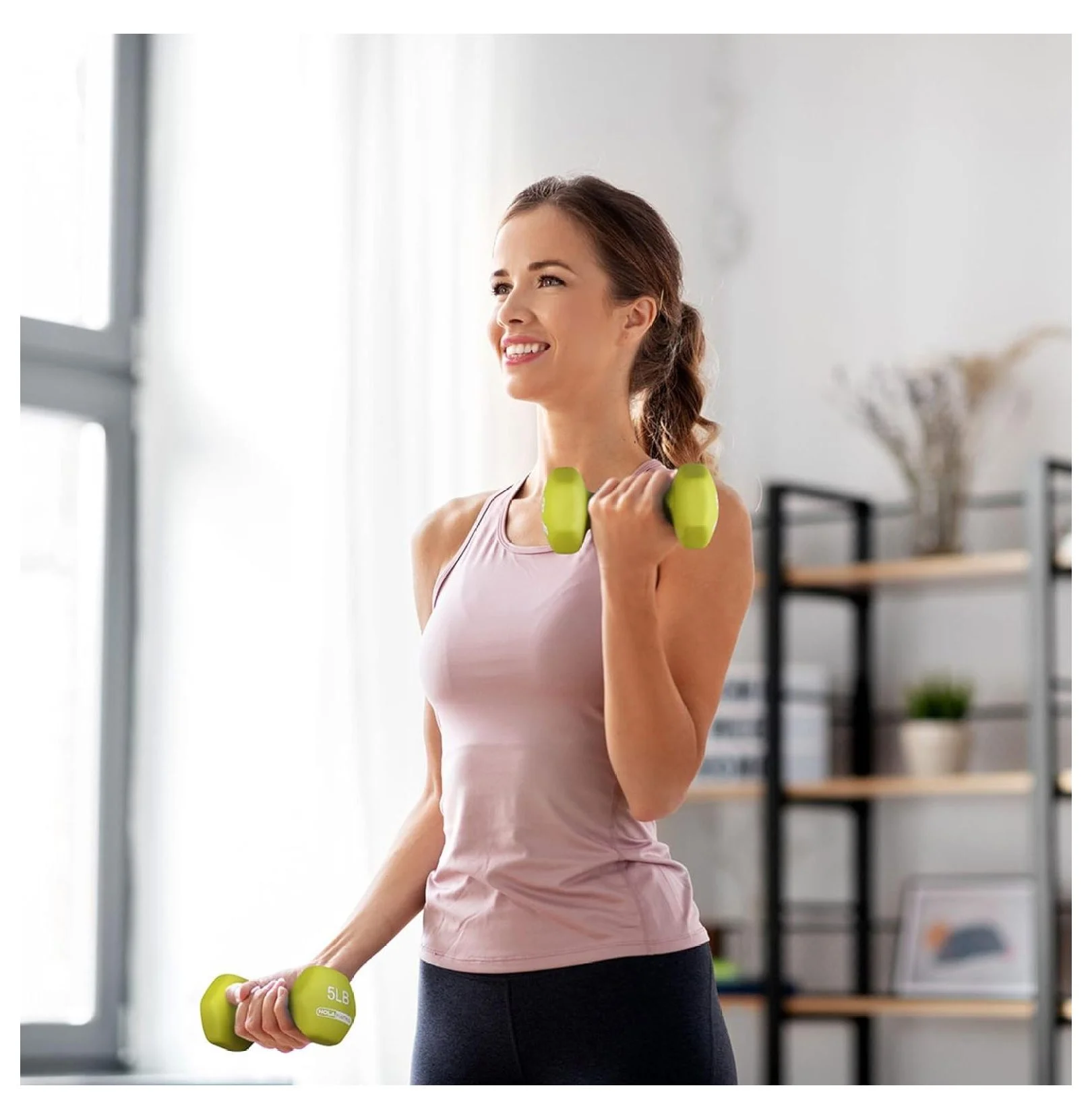 2, 3, 5, 8, and 10 Pound Neoprene Dumbbell Hand Weight Set with Rack - Womvr