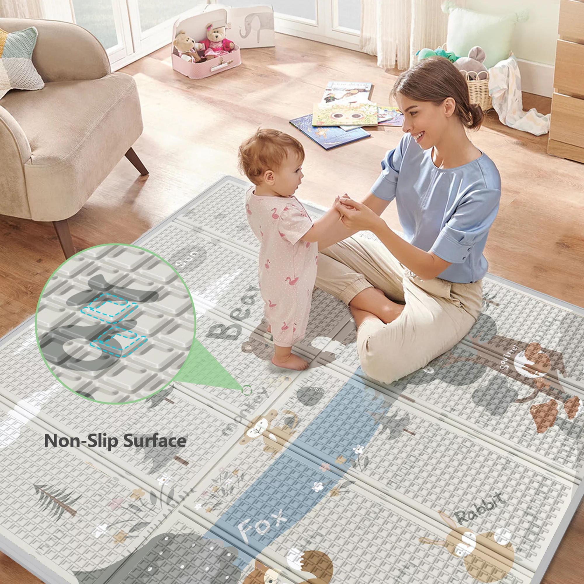 Pkinoicy 47x47inch Play Pen with Mat for Babies and Toddlers, Playpen with Mat, Baby Playpen with Mat, mall Baby Playpen with Mat - Womvr