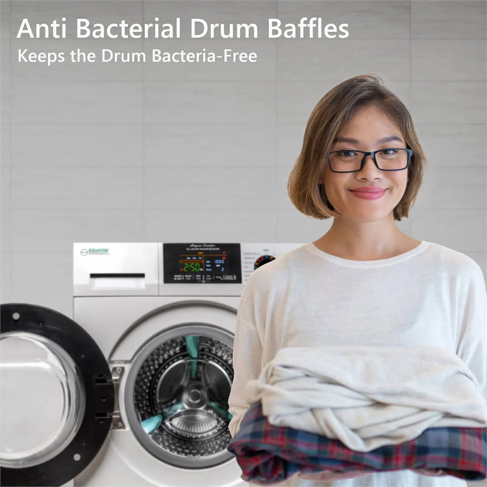 Equator Digital Touch Apartment 110V Set 18lbs Washer+Vented 3.5cf Auto/Time Dry - Womvr