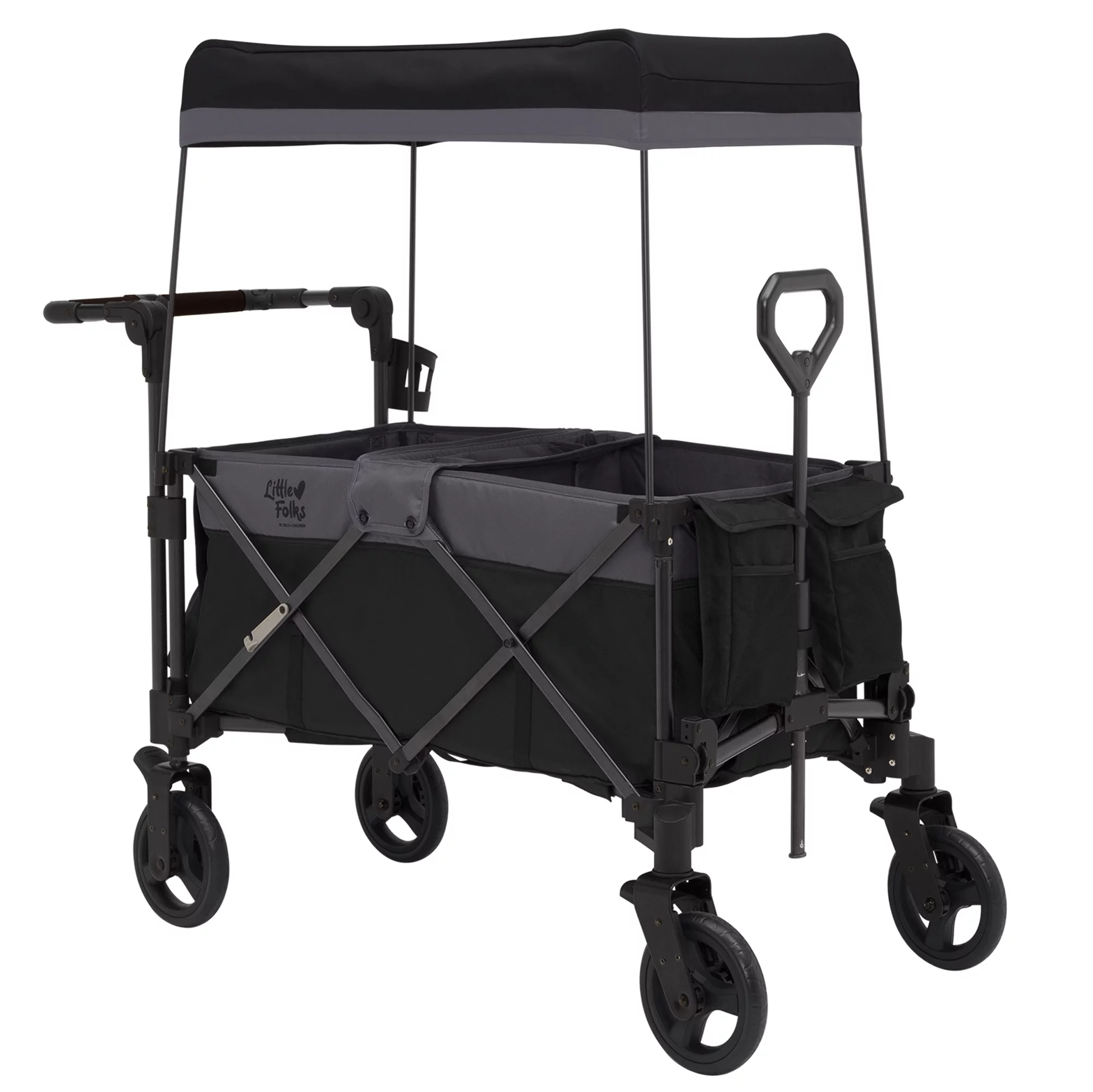 Little Folks by Delta Children City Wagon Cruiser Stroller, Black - Womvr