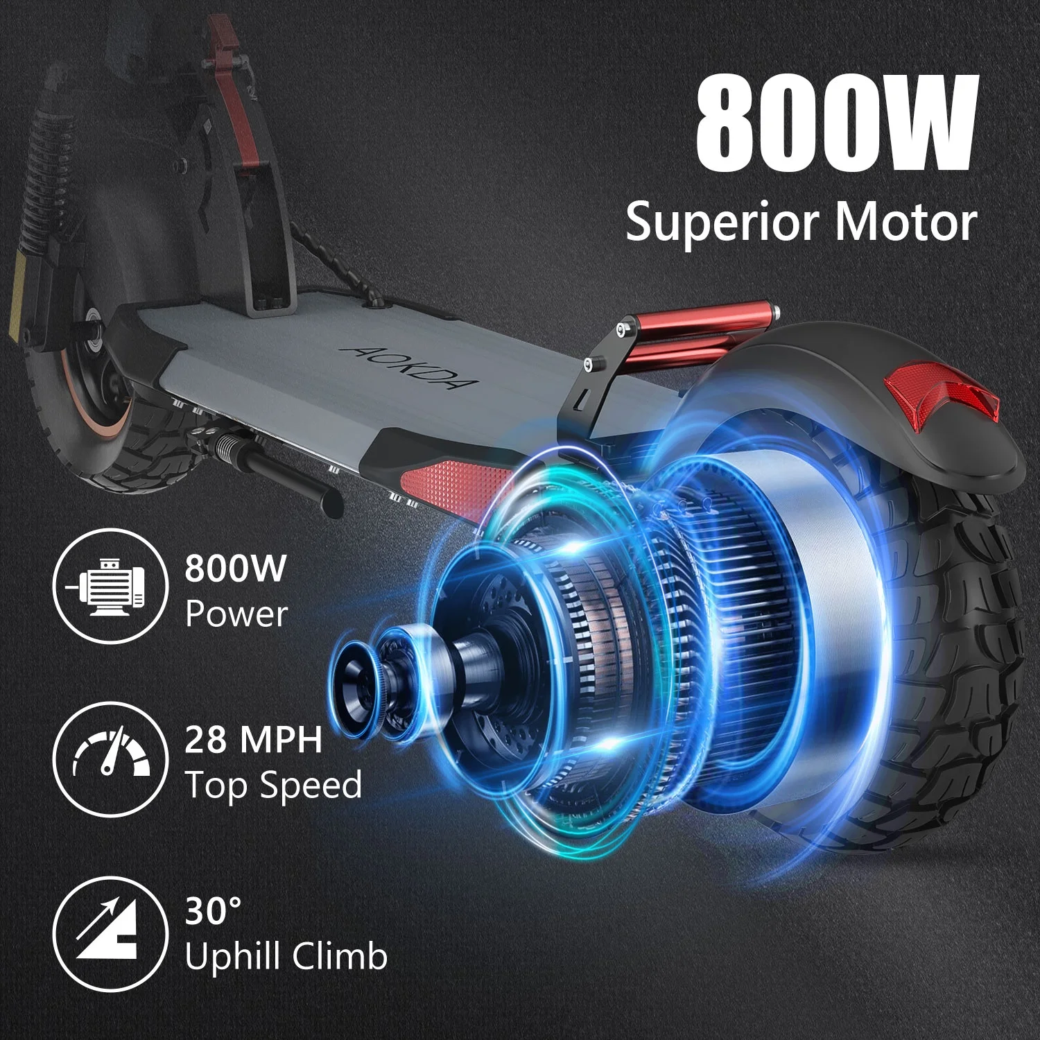 Electric Scooter 28 mph & 25 Miles 700W Kick Scooter, 10