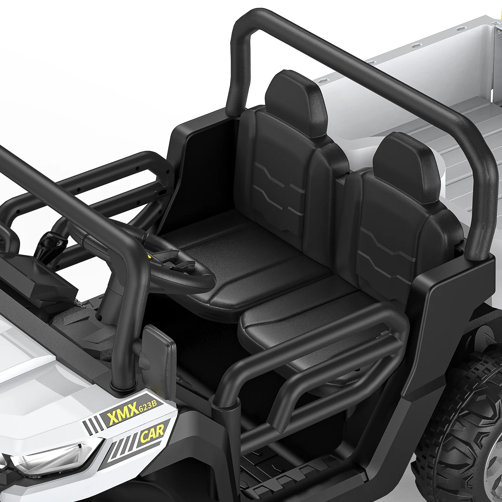 EastVita Kids 24V Ride on Car Large Farm Tractor Dump Truck 6 Wheels with Electric UTV Vehicles with Electric Car Hopper Ride on Toys ,with Lighting, Mp3 ((Green) - Womvr