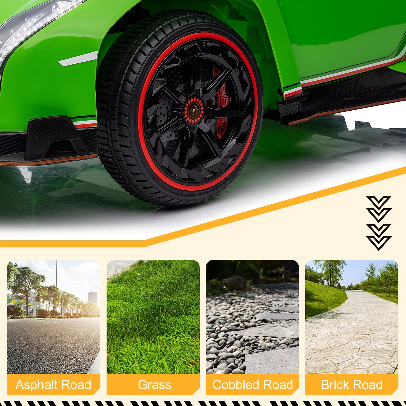 UBesGoo Electric Ride On Car 12V Licensed Lamborghini for Kids Girl, Parent Control, LED Headlights - Pink - Womvr